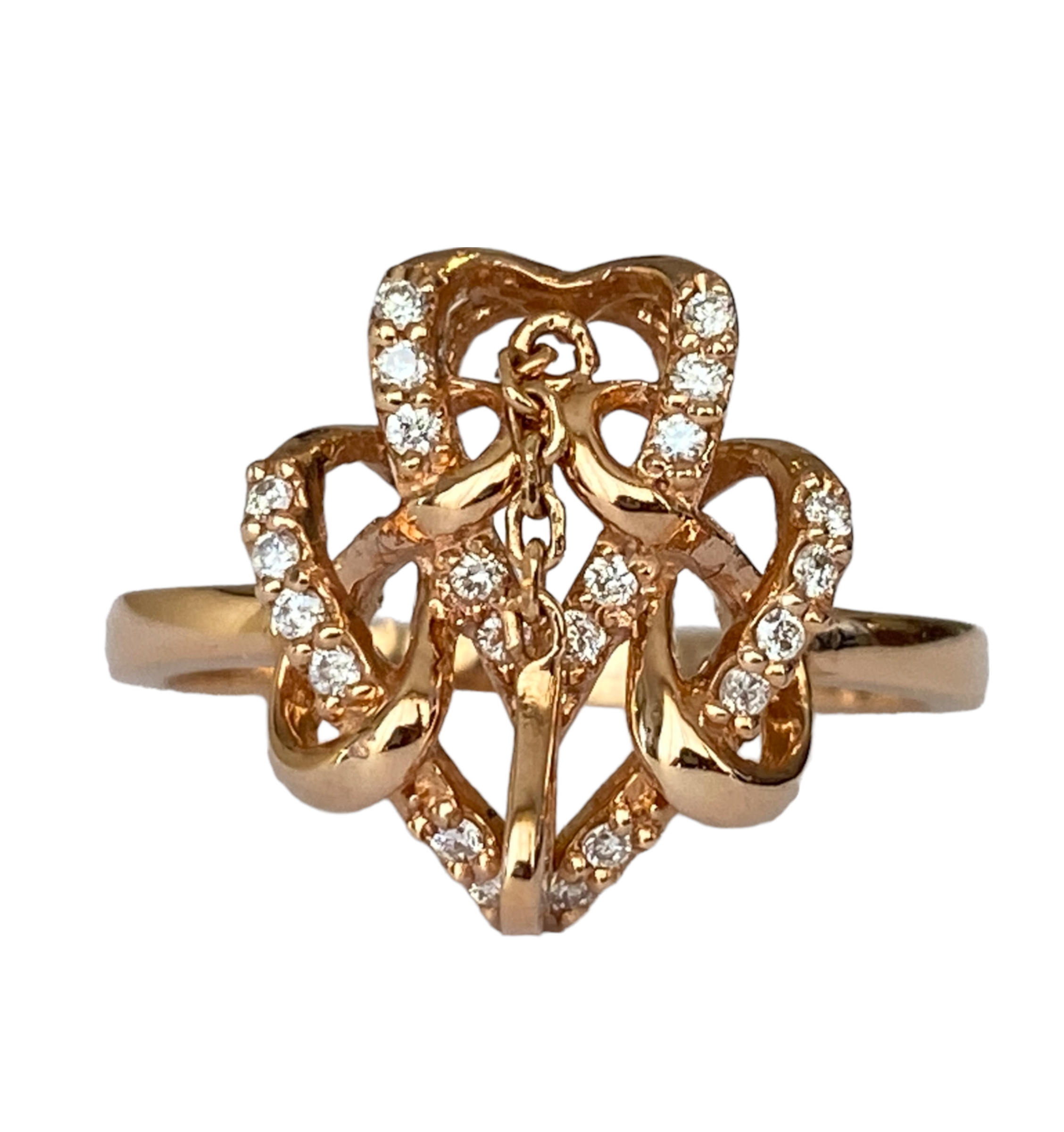 18K Rose Gold Cocktail Ring with Diamonds