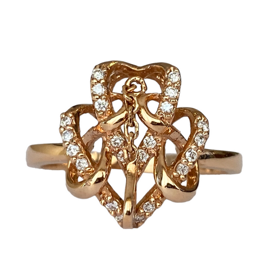18K Rose Gold Cocktail Ring with Diamonds