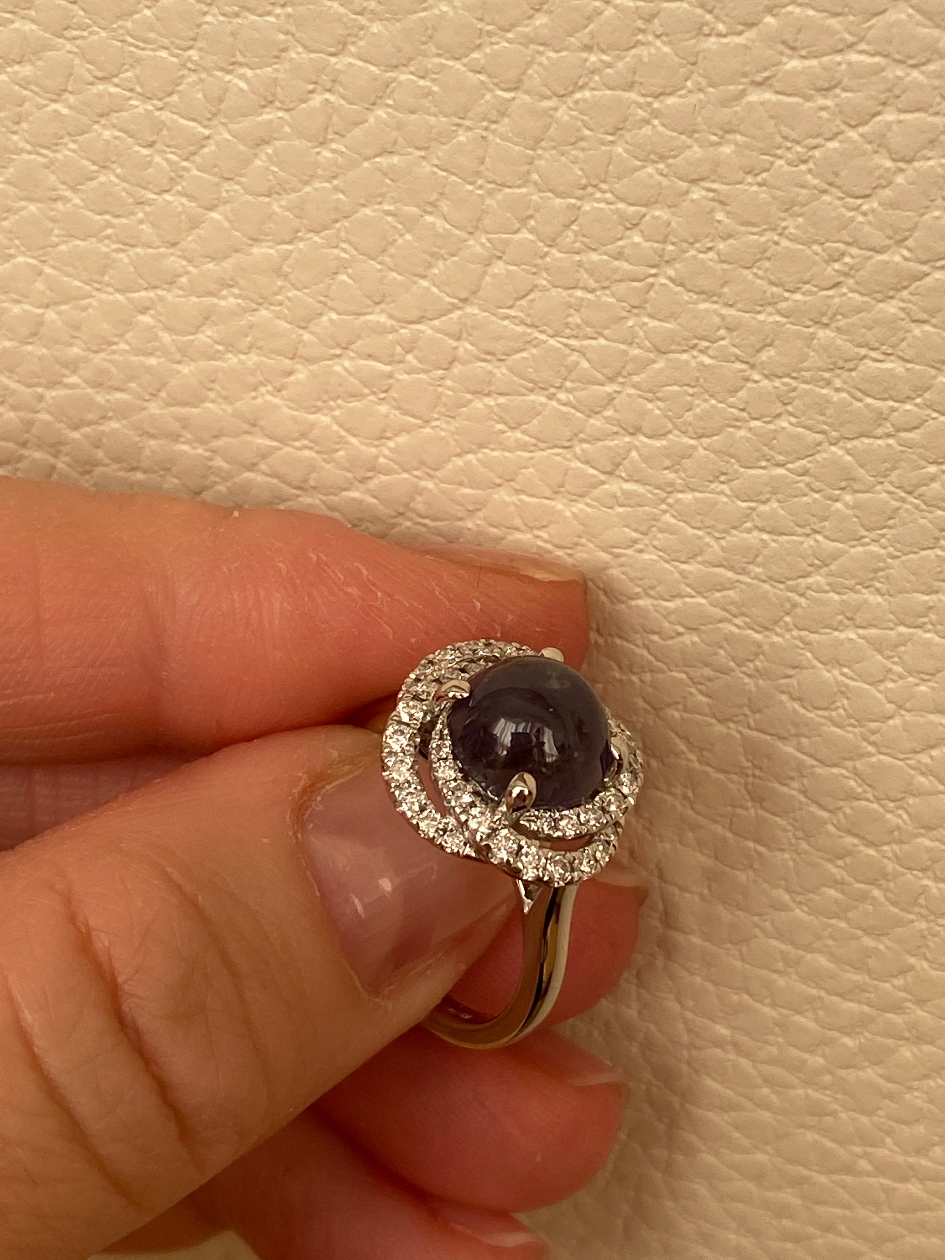 ALGT certified Natural 3.32 Carat  Alexandrite and  Diamond  White Gold  Ring