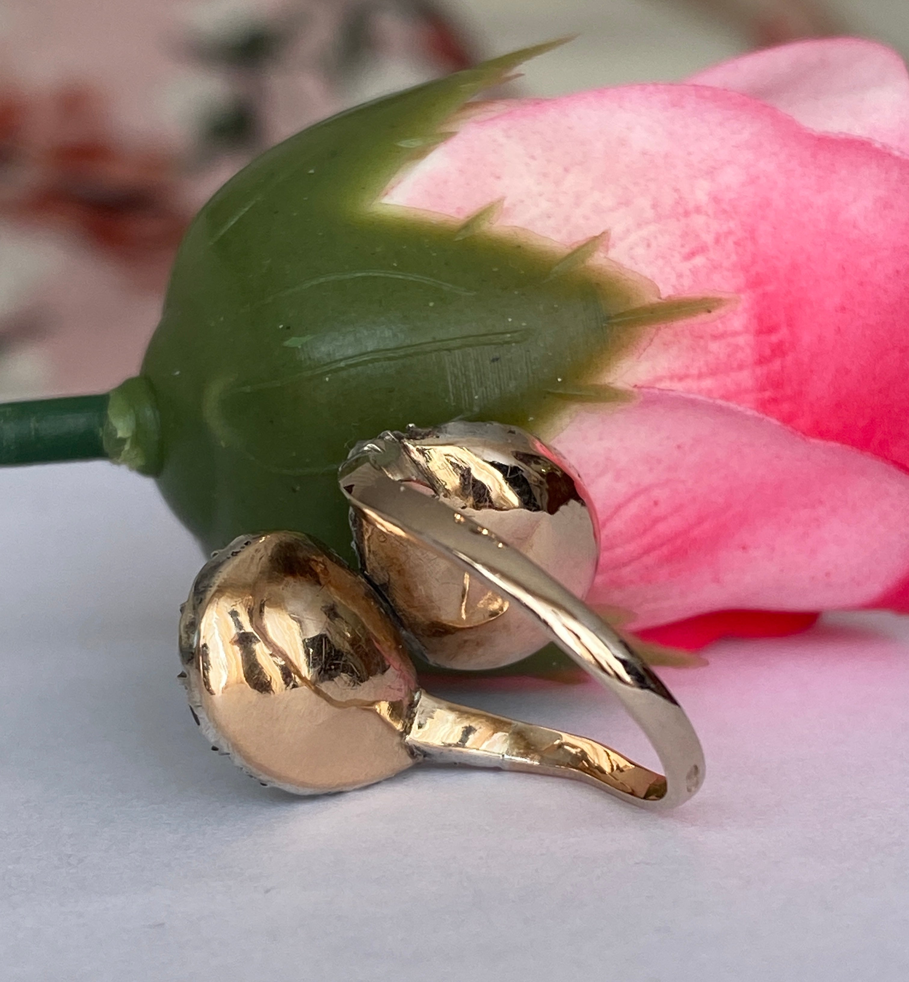 Antique Georgian toi en moi diamond gold/silver ring of the 18th/19th century.