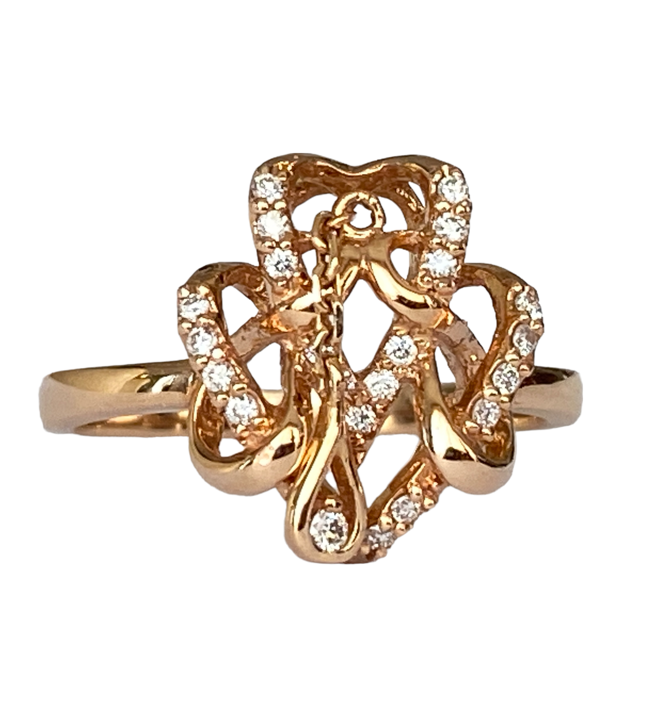 18K Rose Gold Cocktail Ring with Diamonds