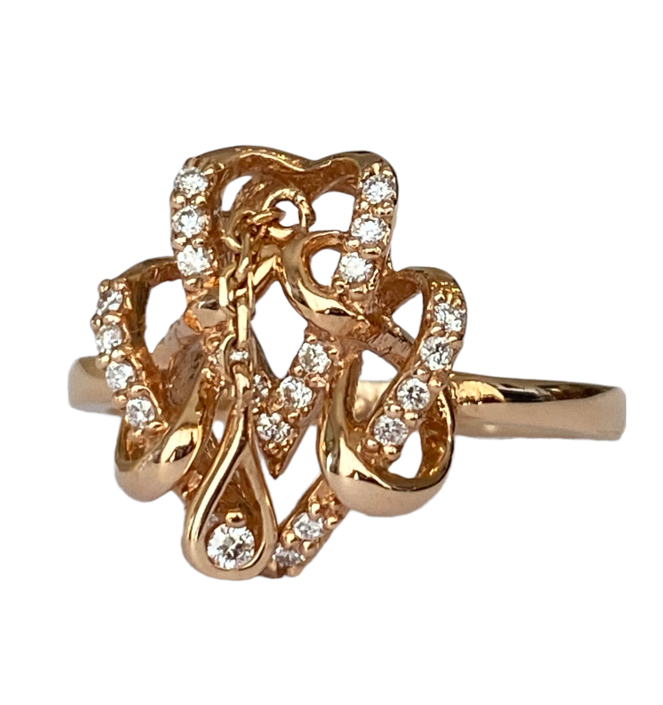 18K Rose Gold Cocktail Ring with Diamonds