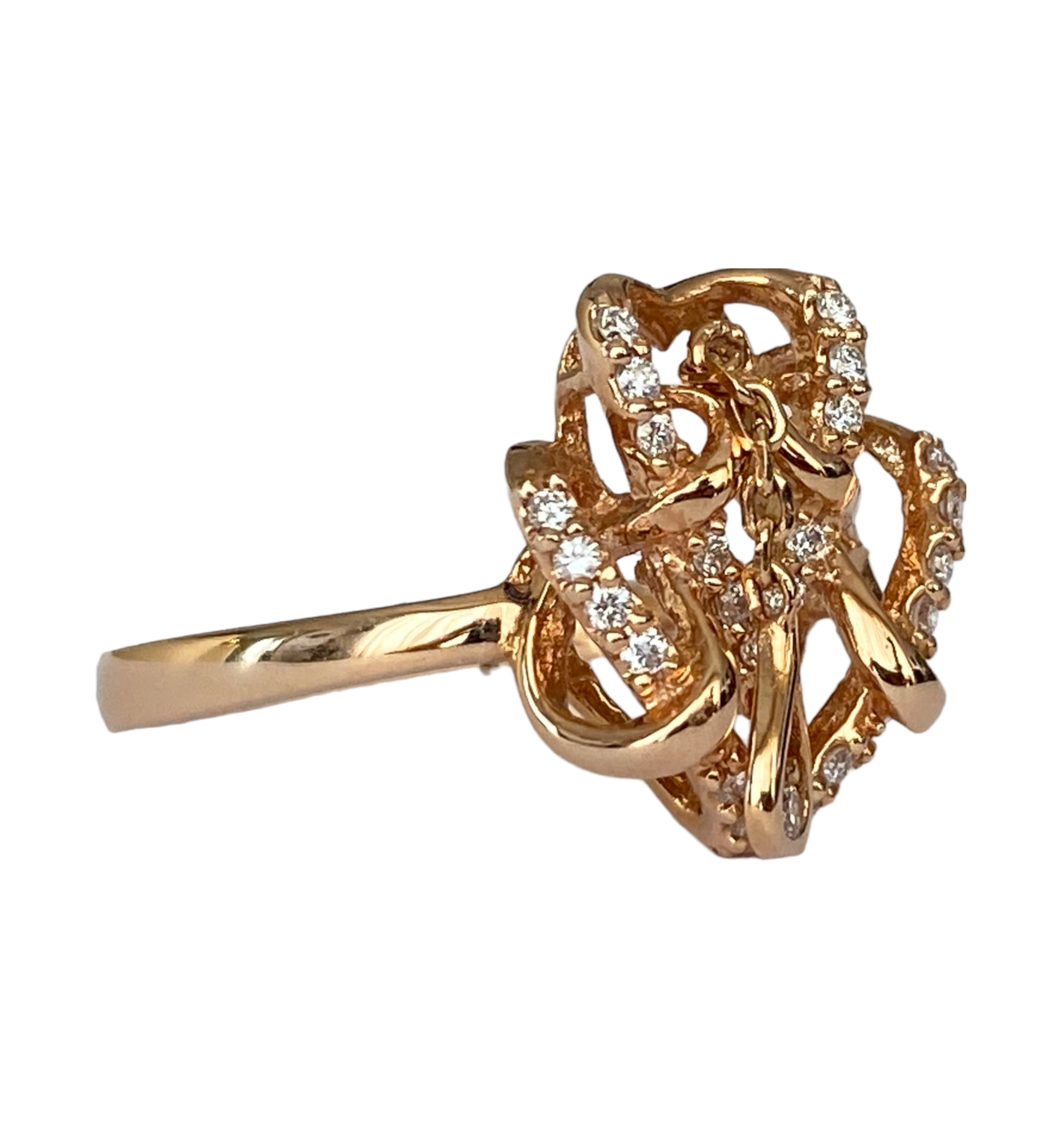 18K Rose Gold Cocktail Ring with Diamonds
