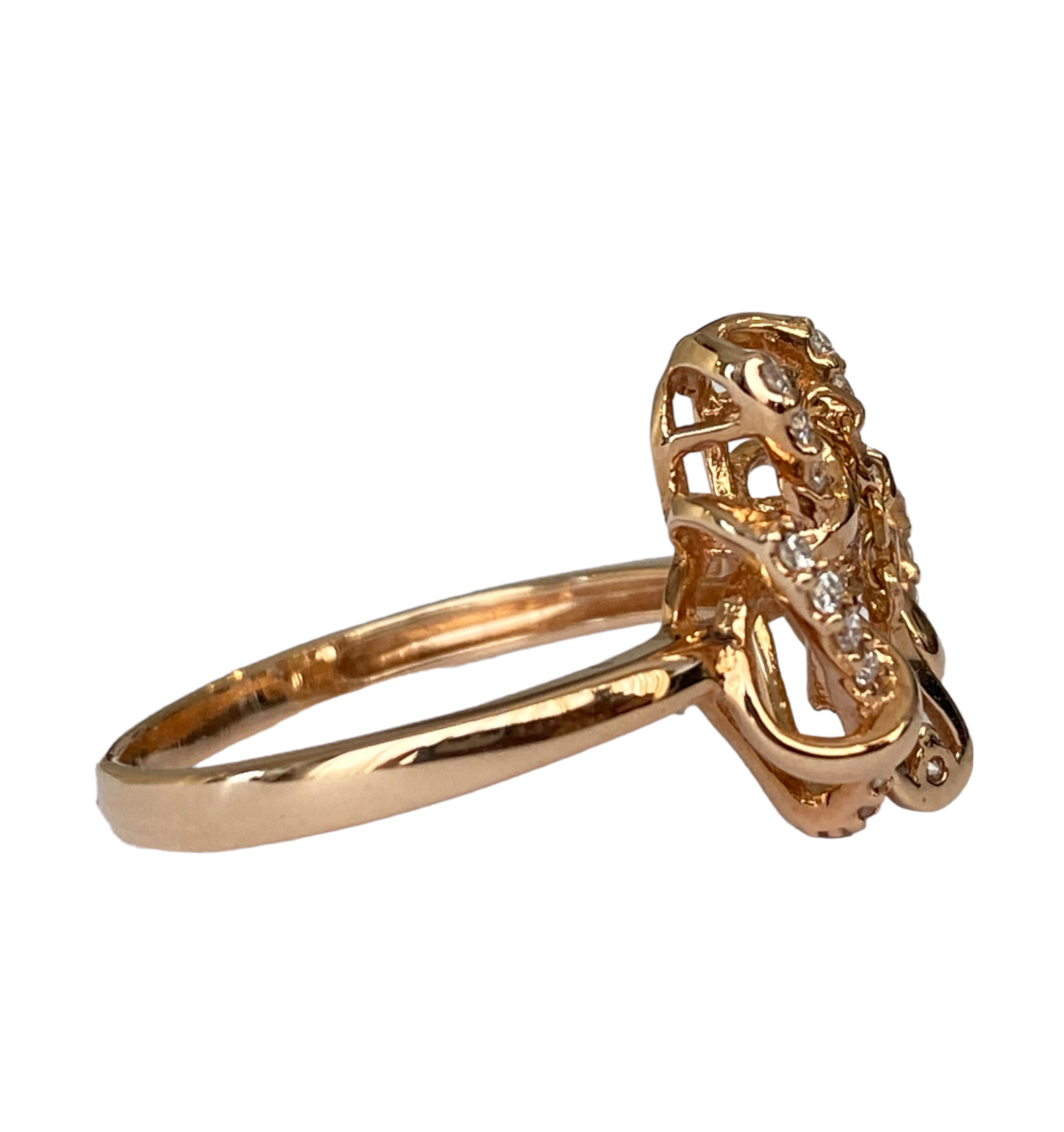 18K Rose Gold Cocktail Ring with Diamonds