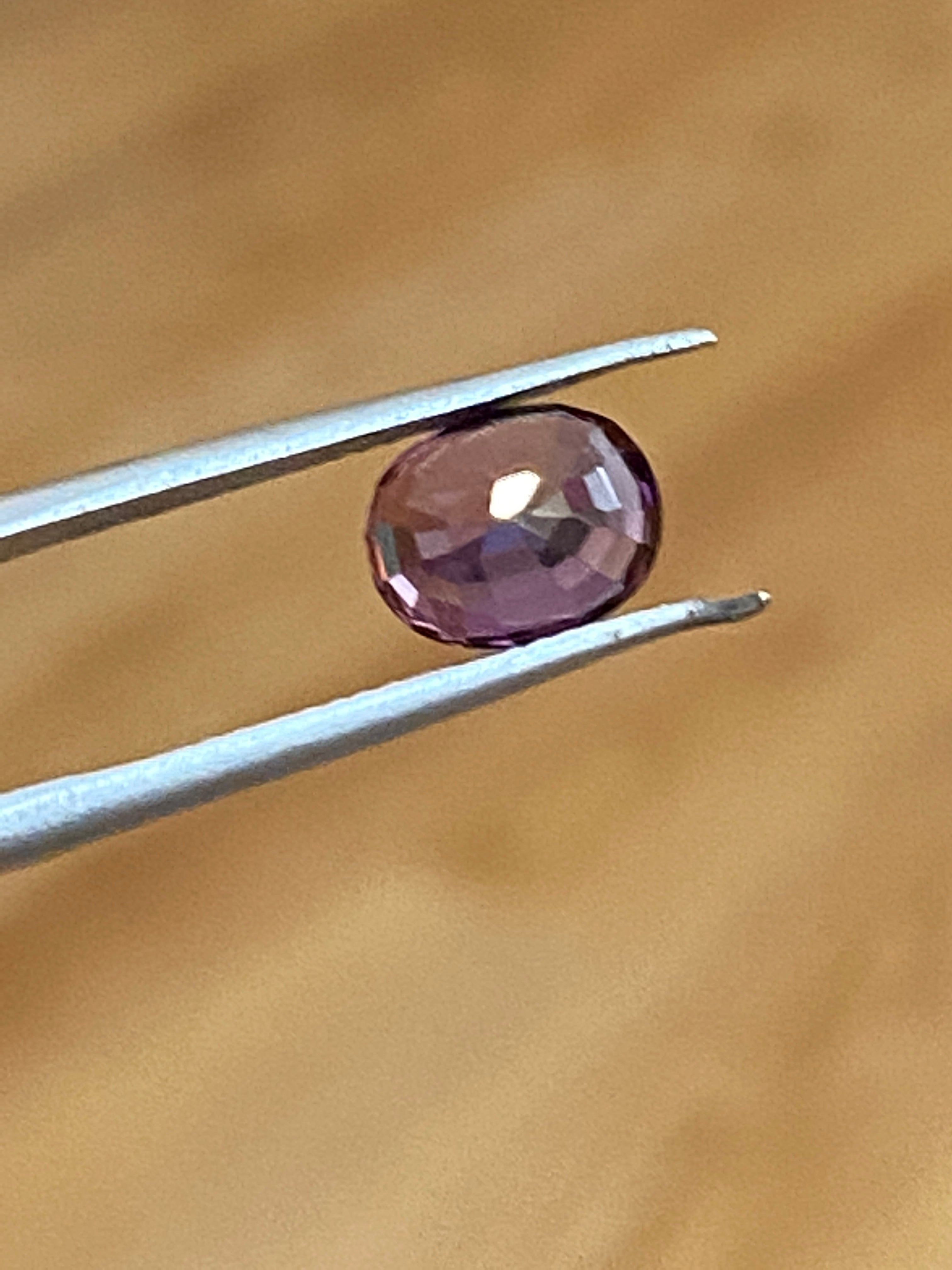 ALGT Certified 2.30 carat oval mixed cut Deep  Pink Spinel