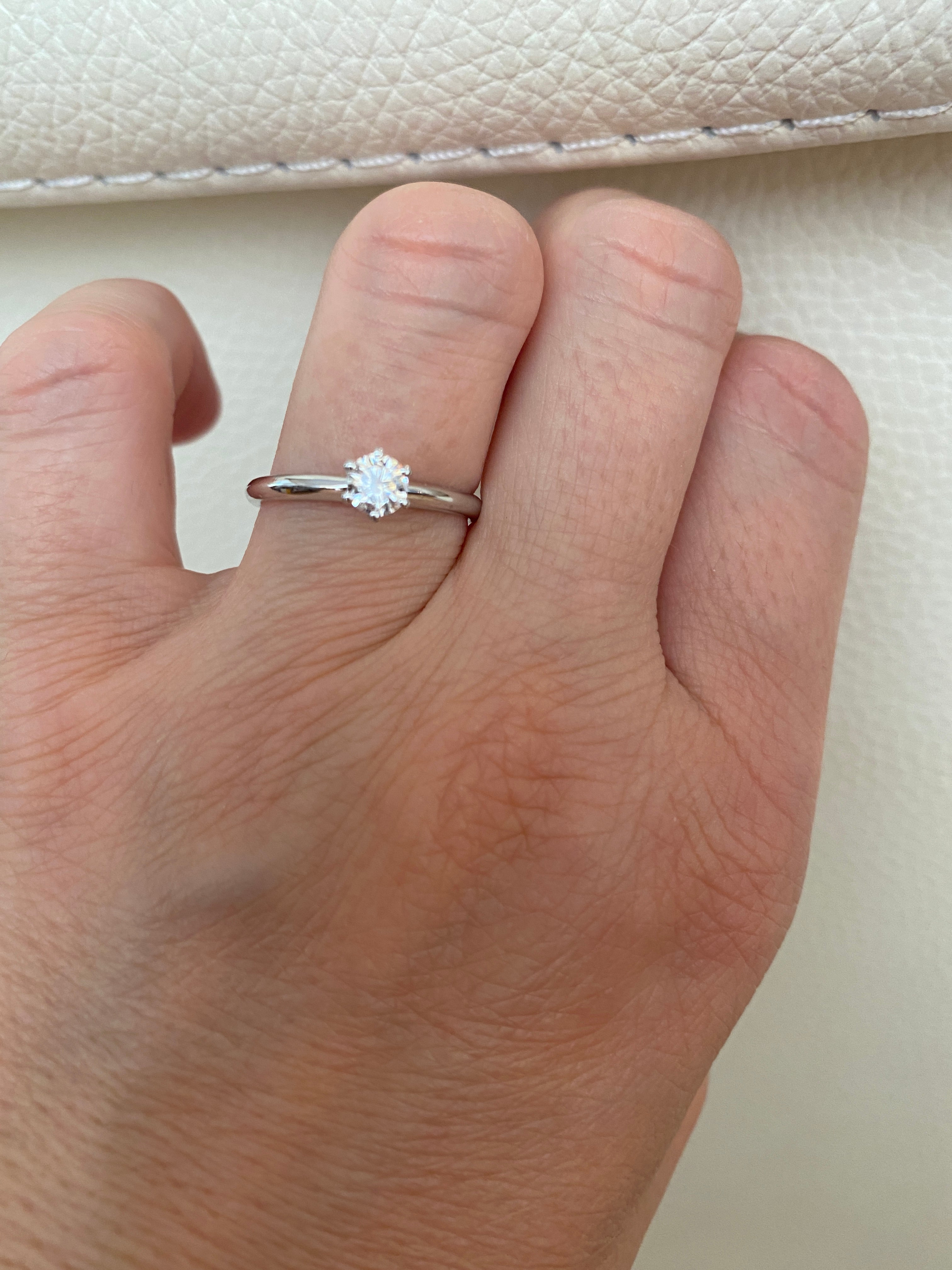 GIA Certified 0.30ct Diamond Engagement Ring 18 kt Gold