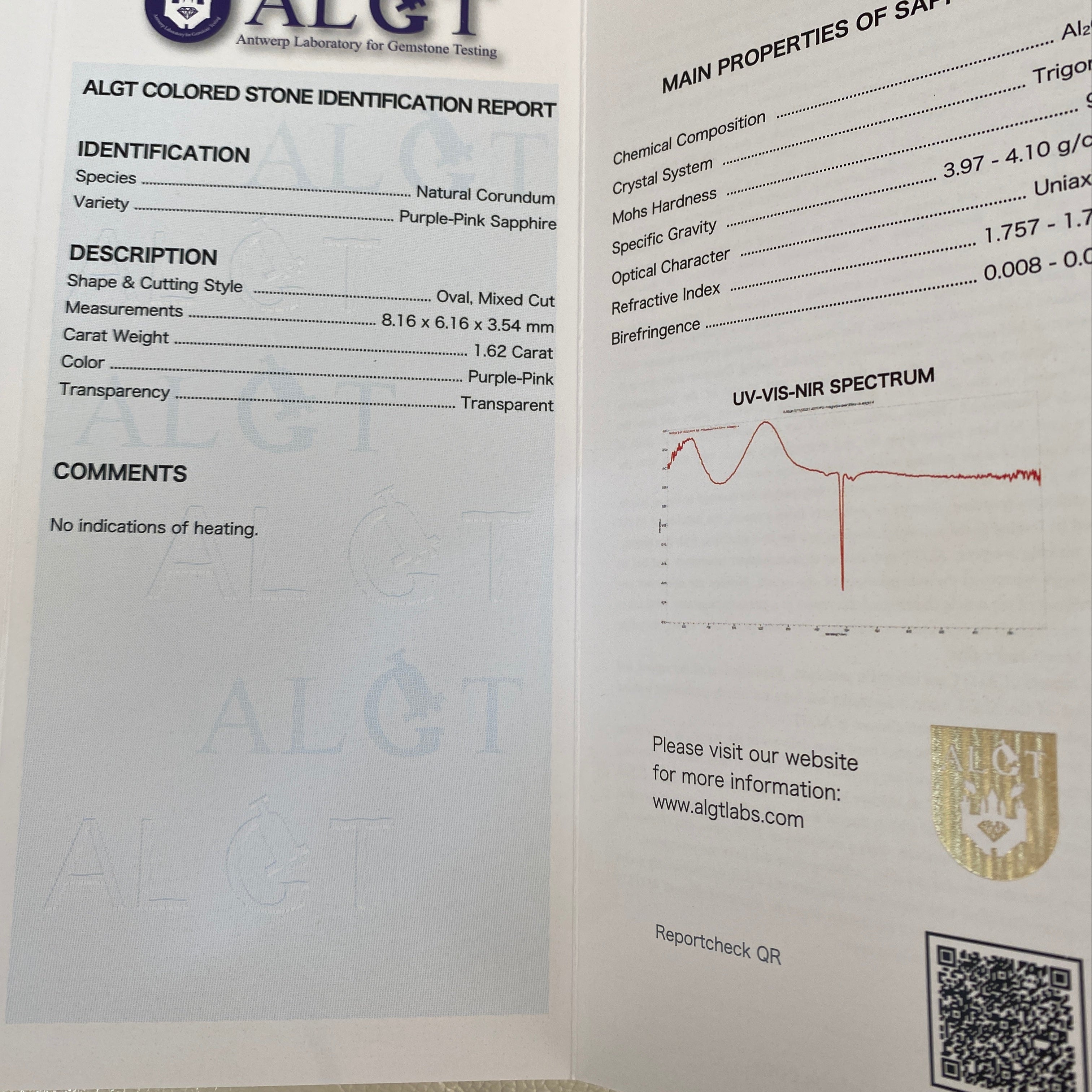 Exquisite Unheated Pink-Purple Sapphire Halo Ring in 18 kt white gold