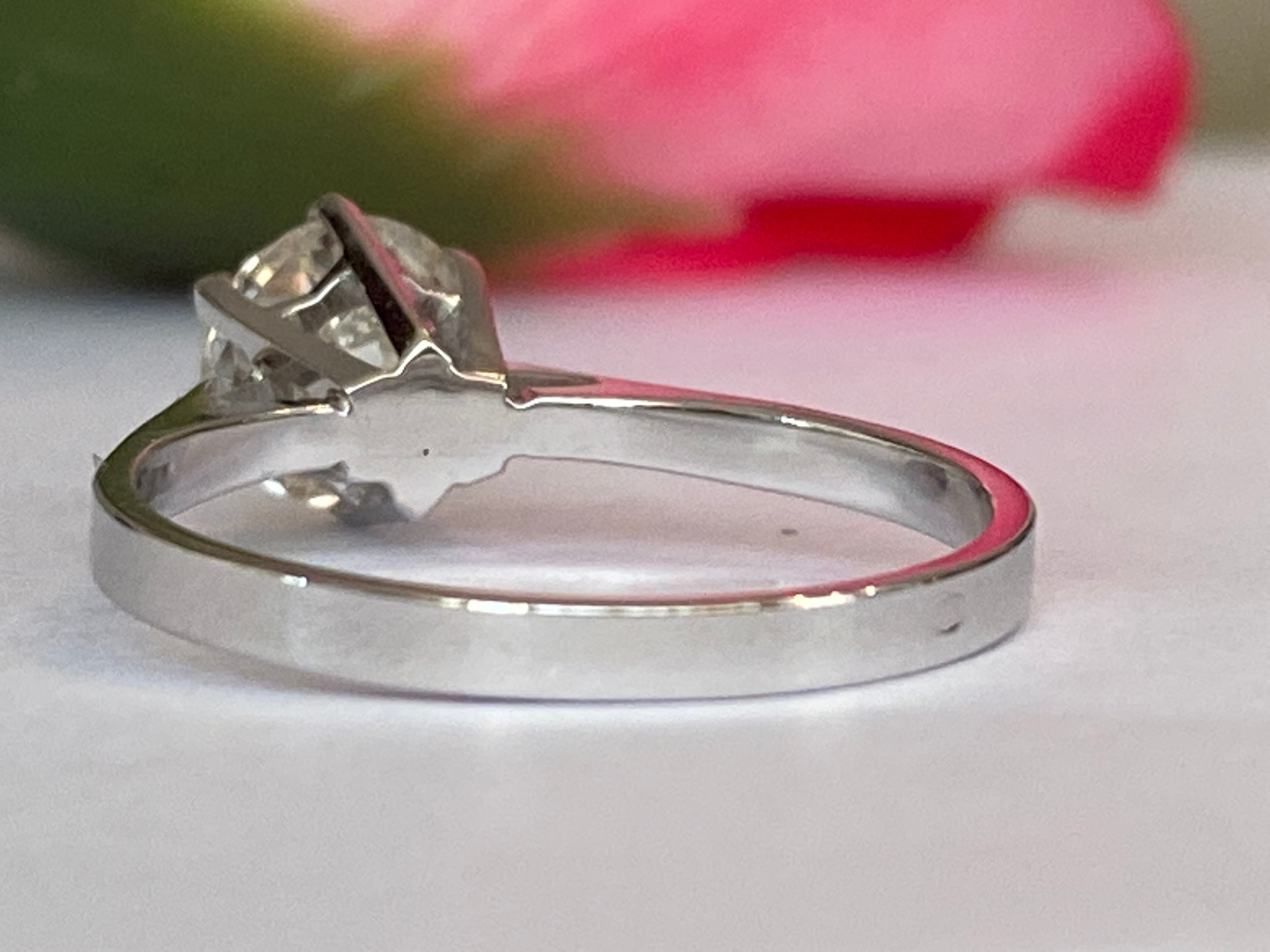 Certified 1.24 Carat  Old European Cut Diamond  White Gold Ring