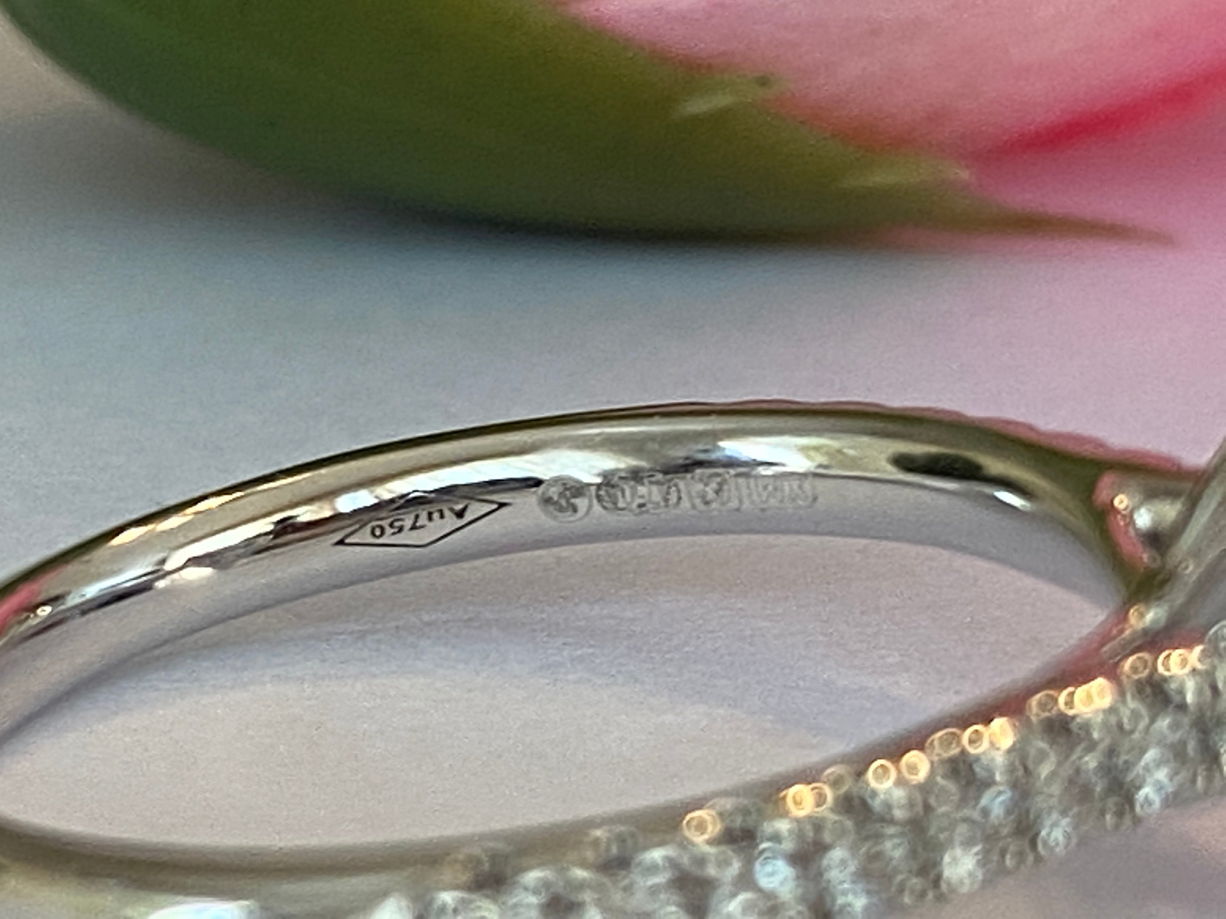 ALGT Certified 1.90 Carat Ceylon  Sapphire & Diamond Cocktail Ring in White gold