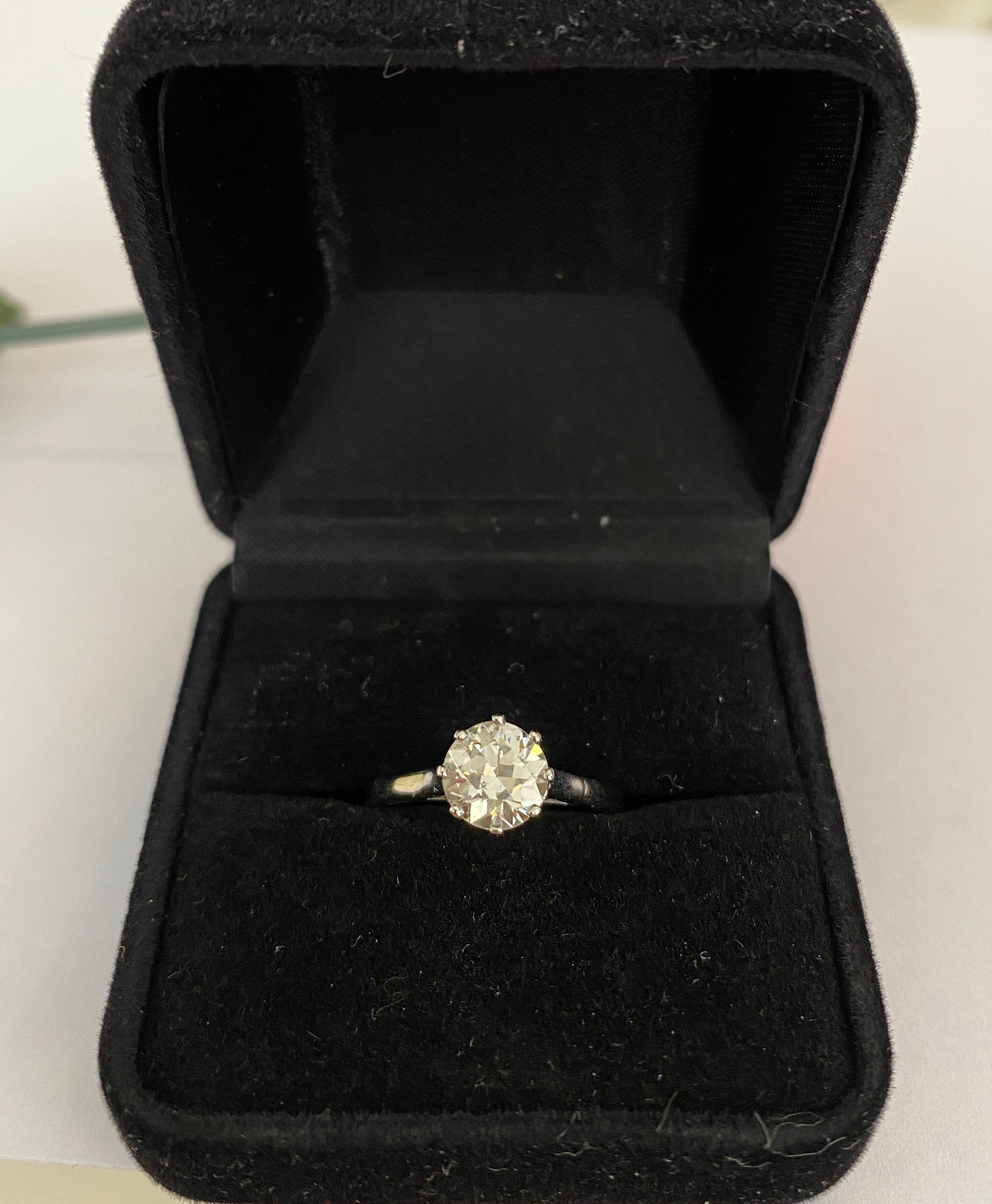 Late Art Deco 1.14 Carat Old European Brilliant Cut Diamond Solitaire Engagement