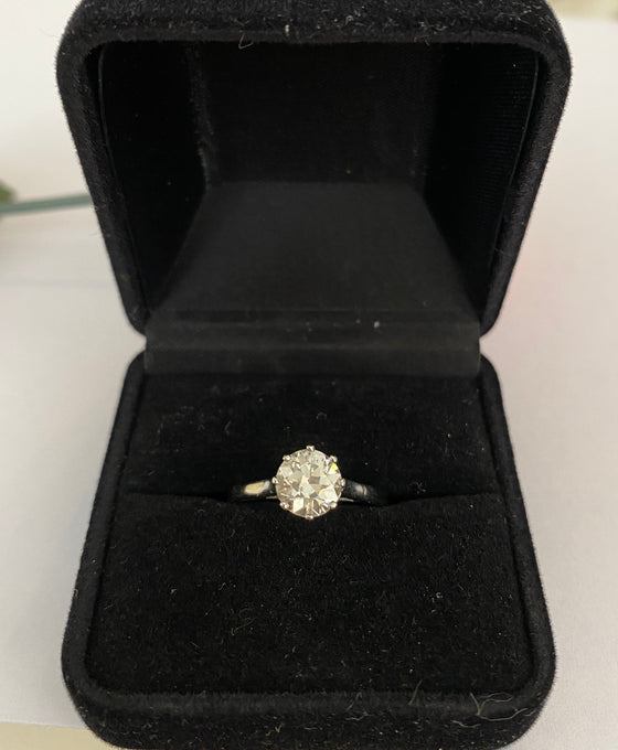 Late Art Deco 1.14 Carat Old European Brilliant Cut Diamond Solitaire Engagement