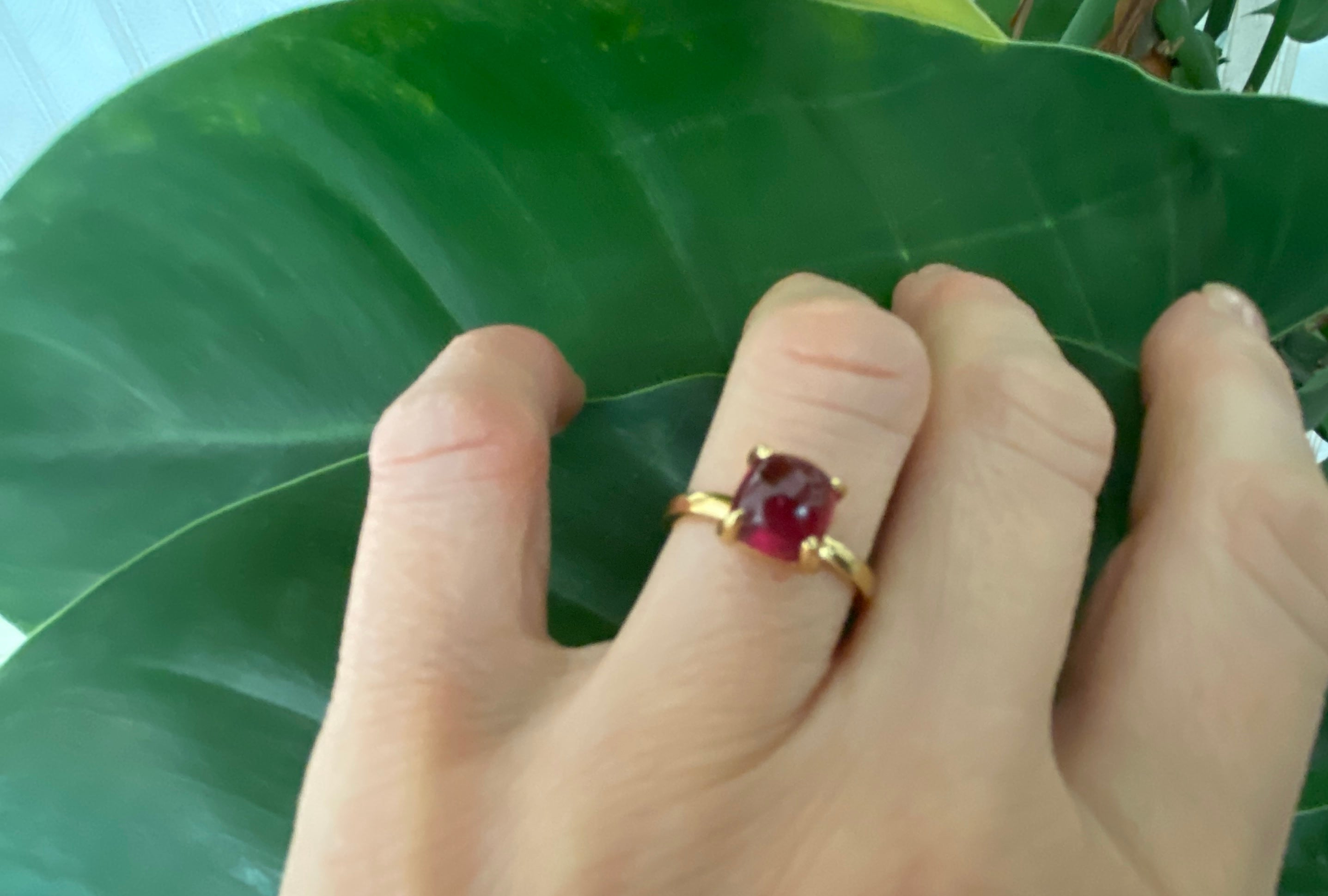 Tiffany & Co. Paloma Picasso Rubellite Tourmaline Sugar Stack Loaf 18k Gold Ring