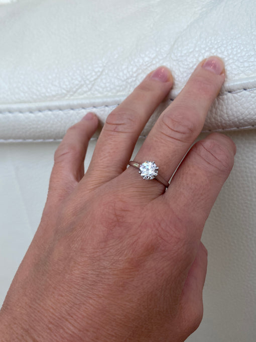 Late Art Deco 1.14 Carat Old European Brilliant Cut Diamond Solitaire Engagement