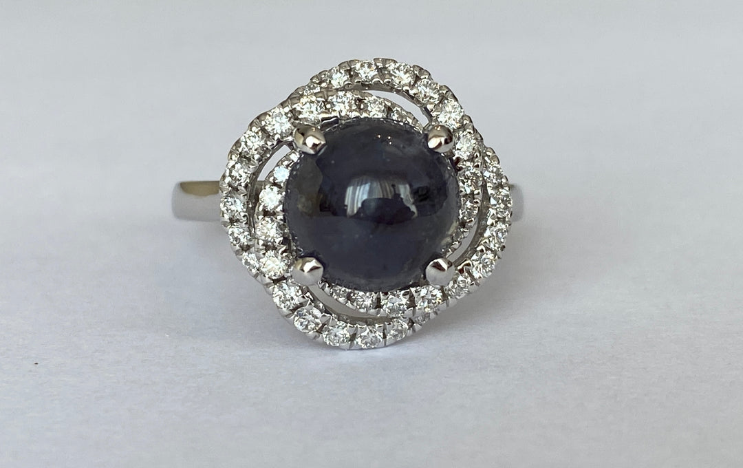 ALGT certified Natural 3.32 Carat  Alexandrite and  Diamond  White Gold  Ring