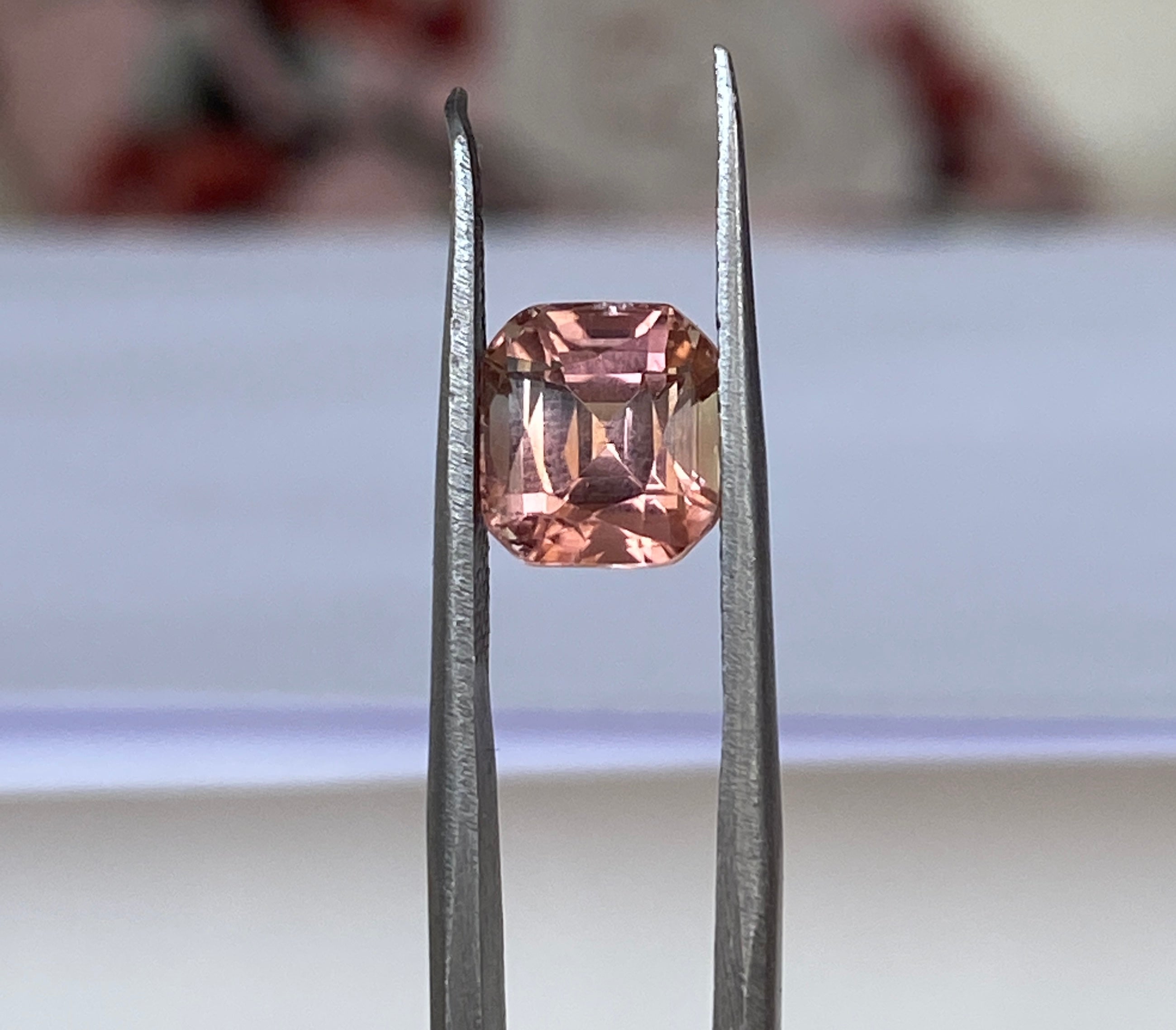 ALGT Certified 2.56 carat cushion mixed cut Intense Pink Tourmaline