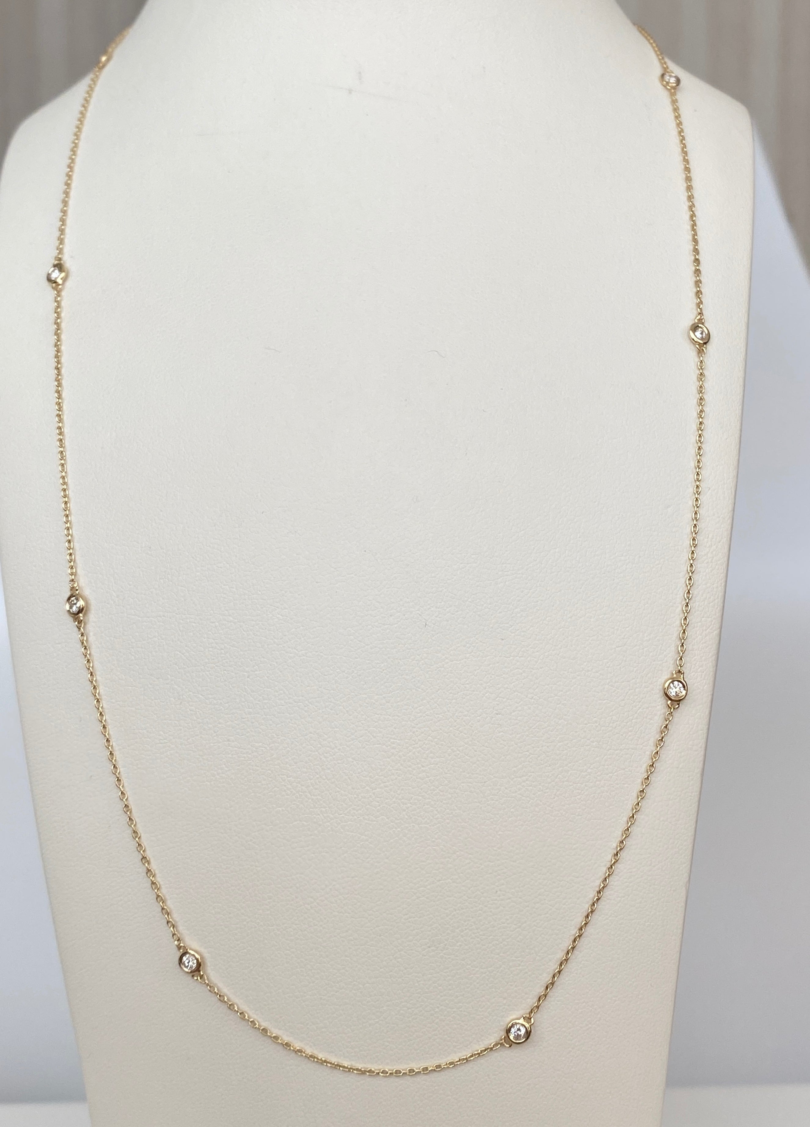 18K Yellow Gold Necklace with 0.40 Ct Diamonds