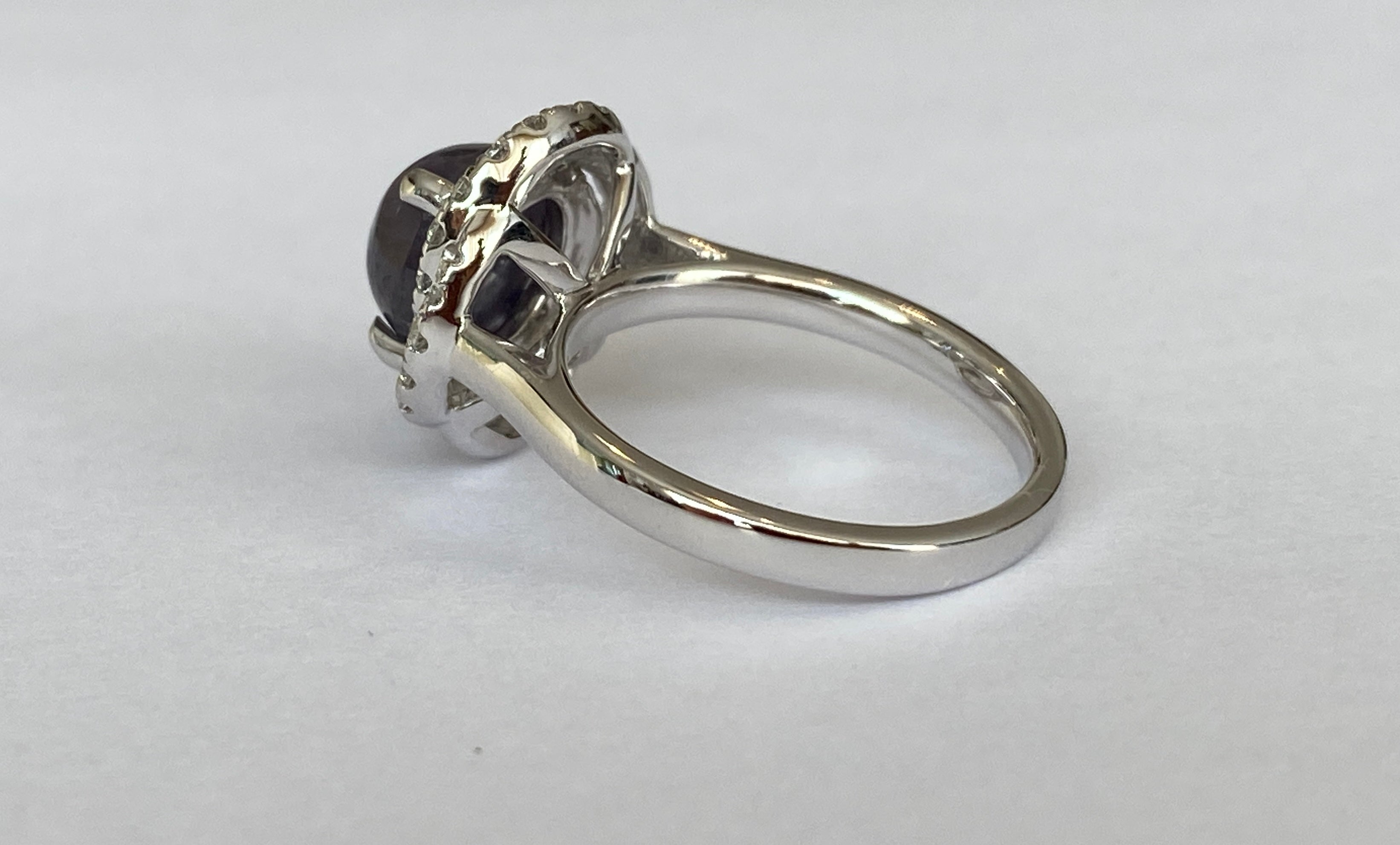 ALGT certified Natural 3.32 Carat  Alexandrite and  Diamond  White Gold  Ring