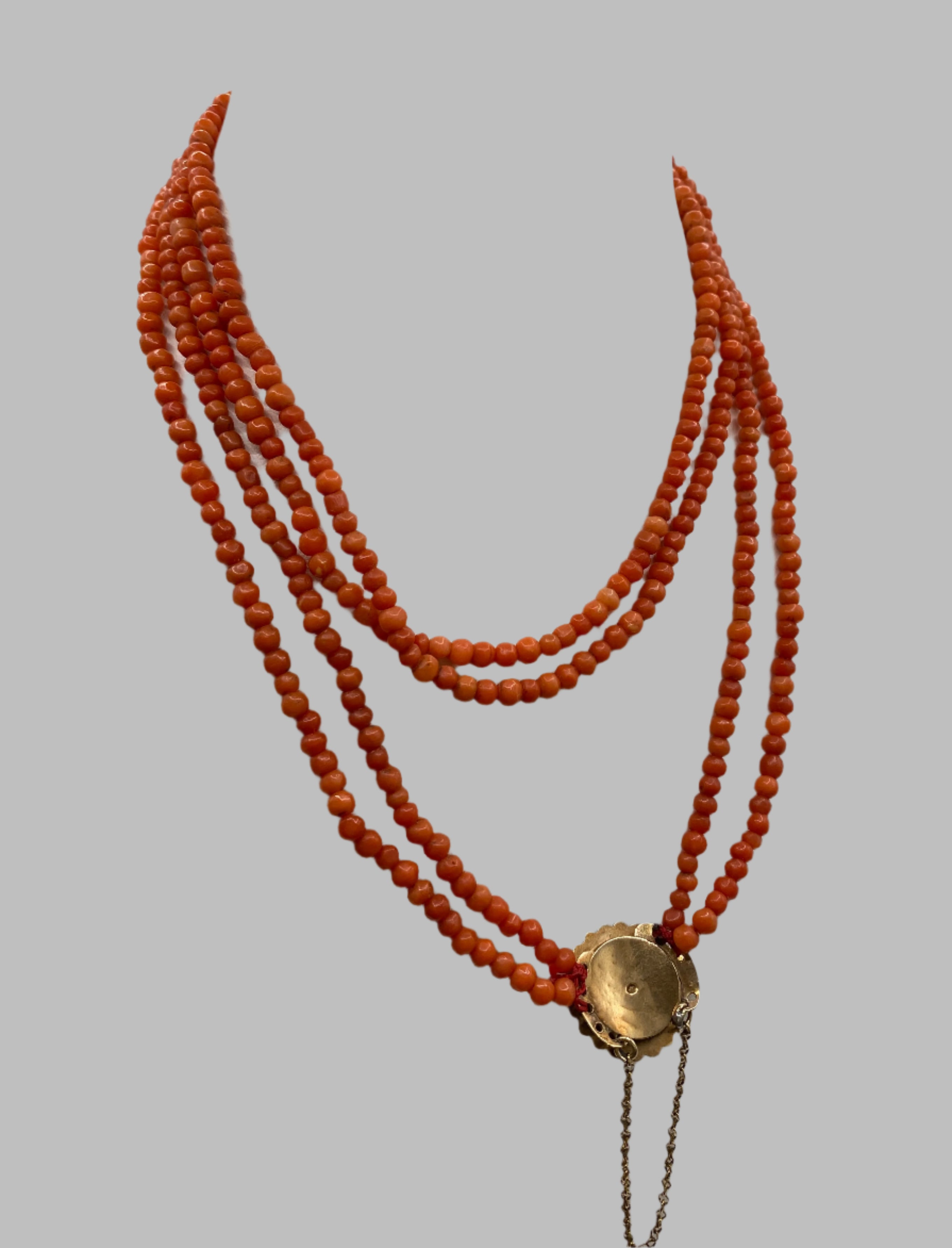 Antique 14k Gold Coral Beaded Necklace