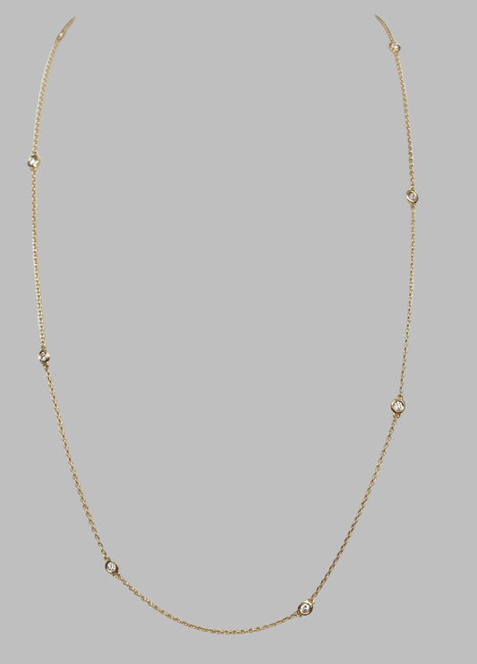 18K Yellow Gold Necklace with 0.40 Ct Diamonds