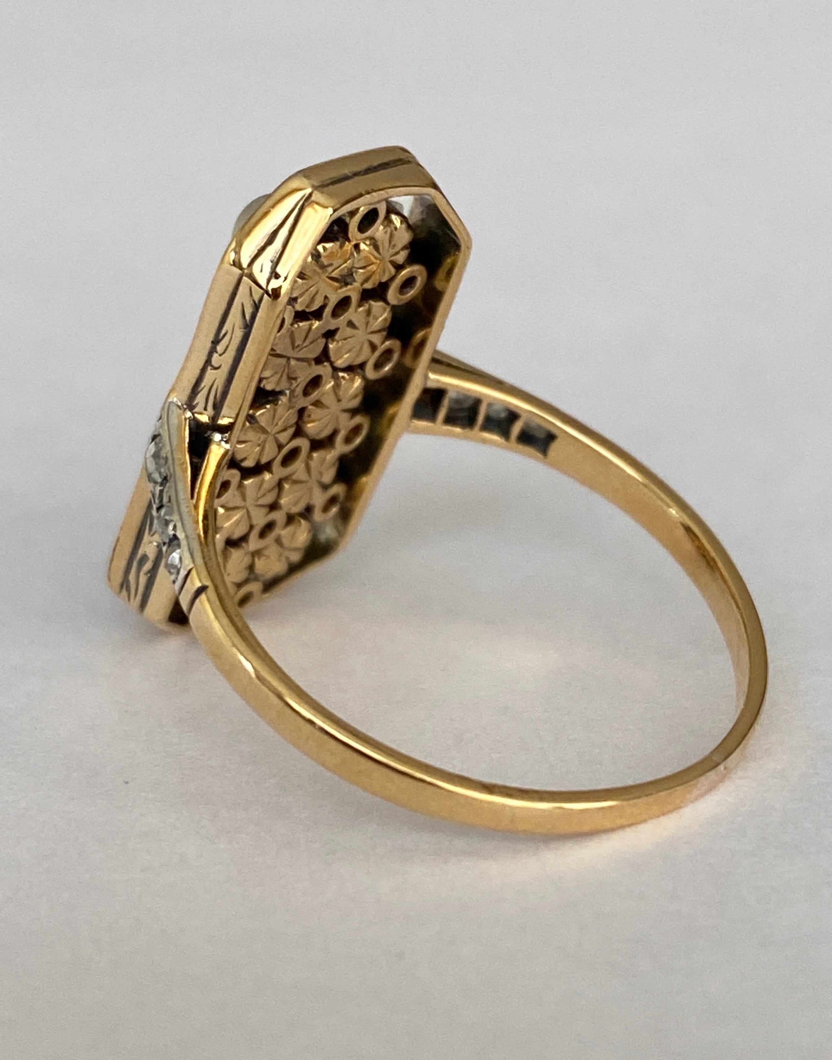 Antique Edwardian Pearl, Ruby & Diamond Ring in Gold