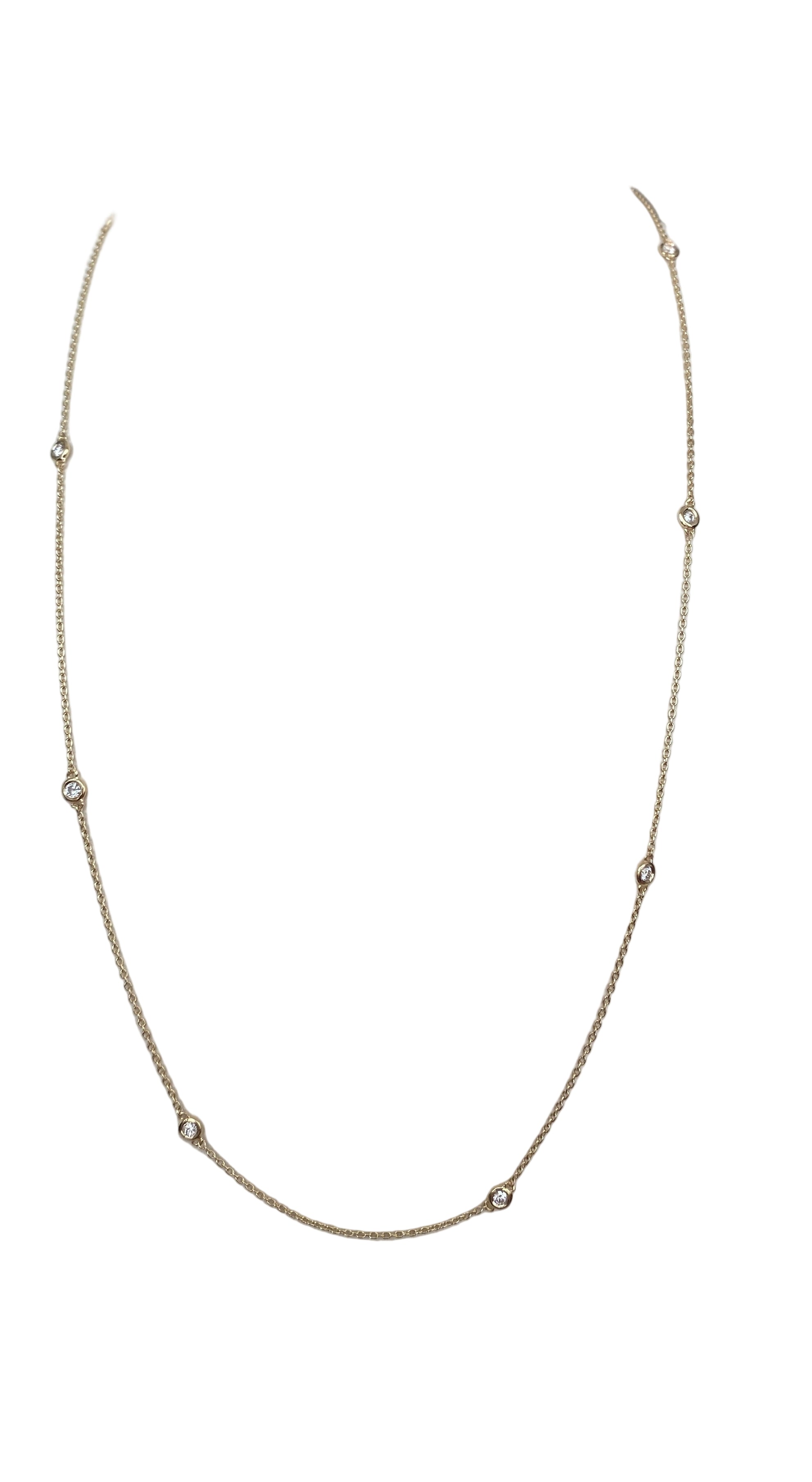 18K Yellow Gold Necklace with 0.40 Ct Diamonds