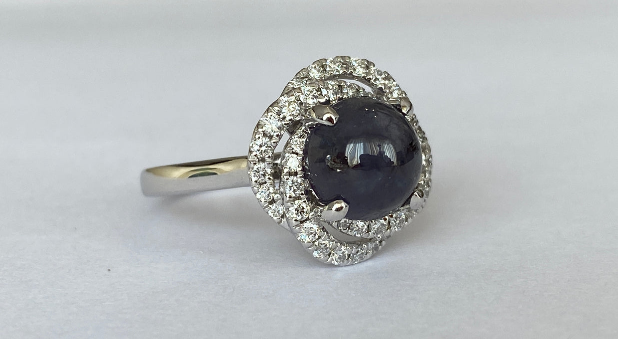 ALGT certified Natural 3.32 Carat  Alexandrite and  Diamond  White Gold  Ring