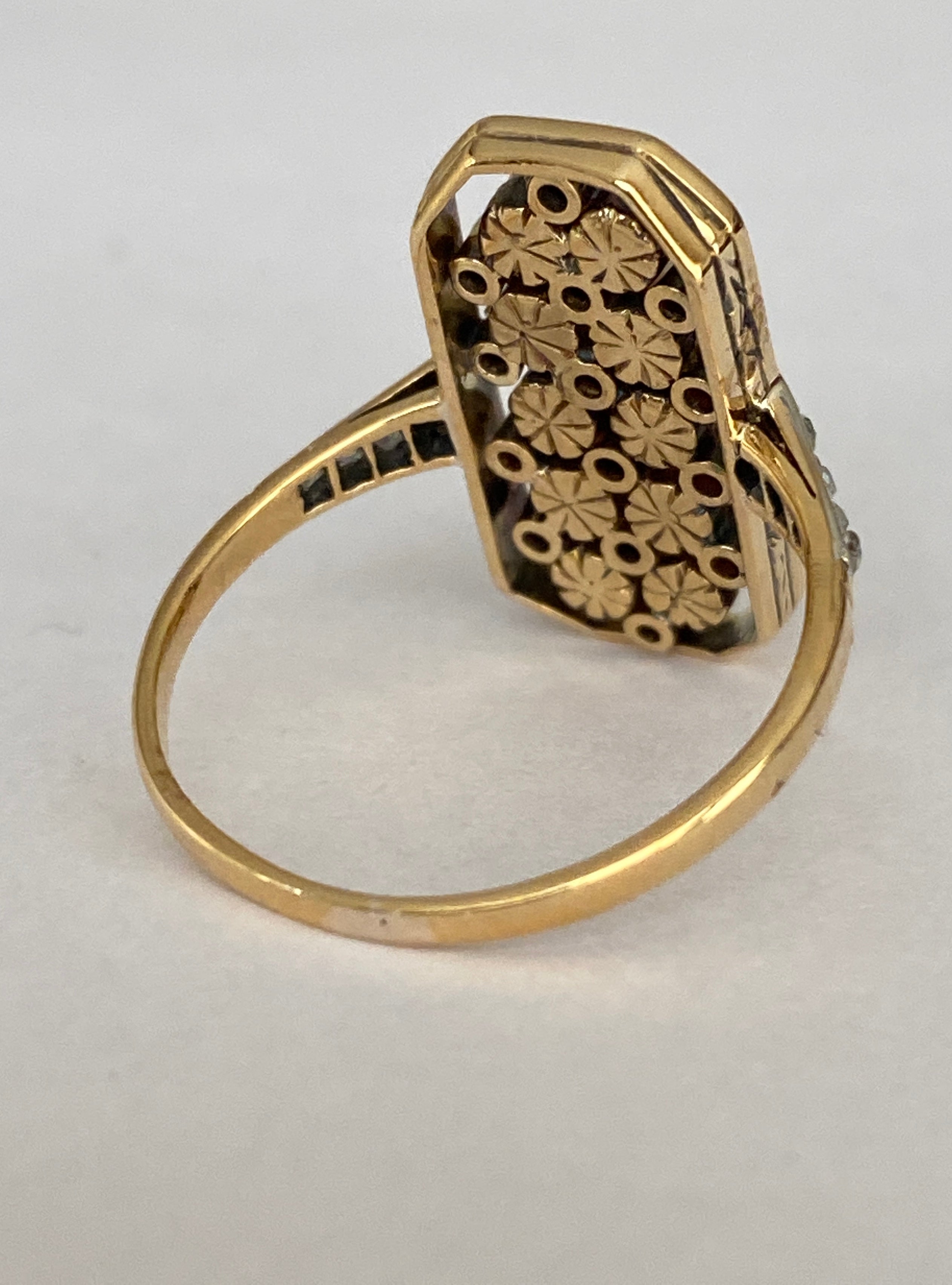 Antique Edwardian Pearl, Ruby & Diamond Ring in Gold
