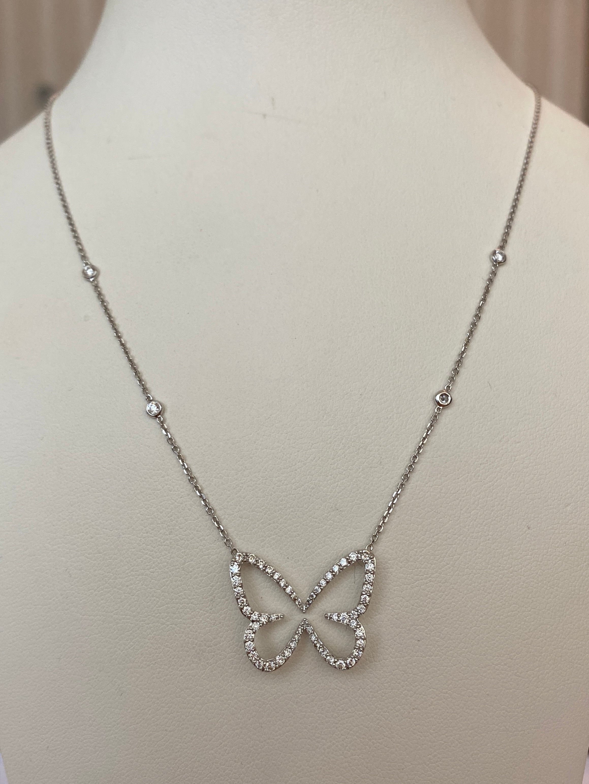 Messika Paris Butterfly 18 kt White gold and diamond necklace