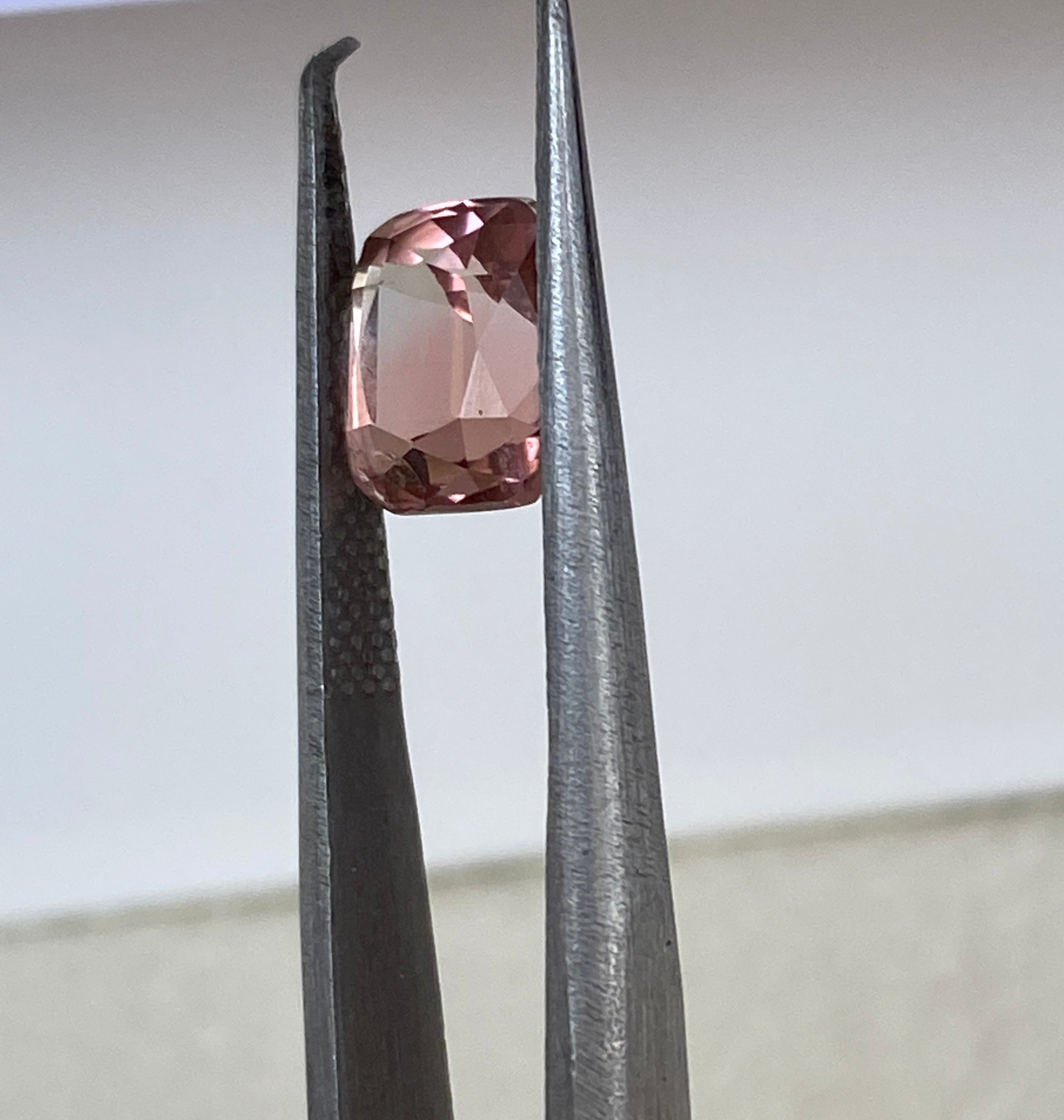 ALGT Certified 2.56 carat cushion mixed cut Intense Pink Tourmaline