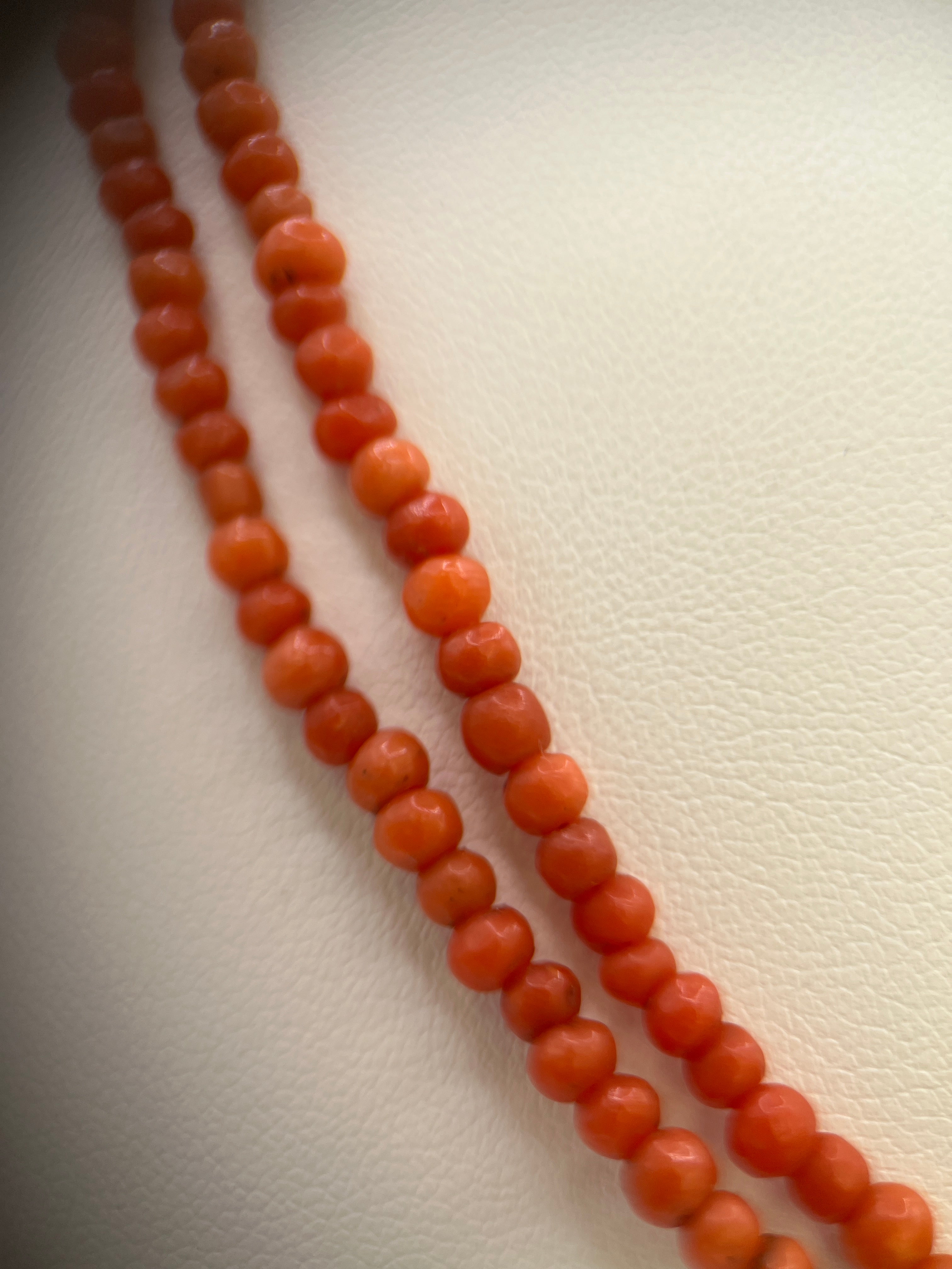 Antique 14k Gold Coral Beaded Necklace
