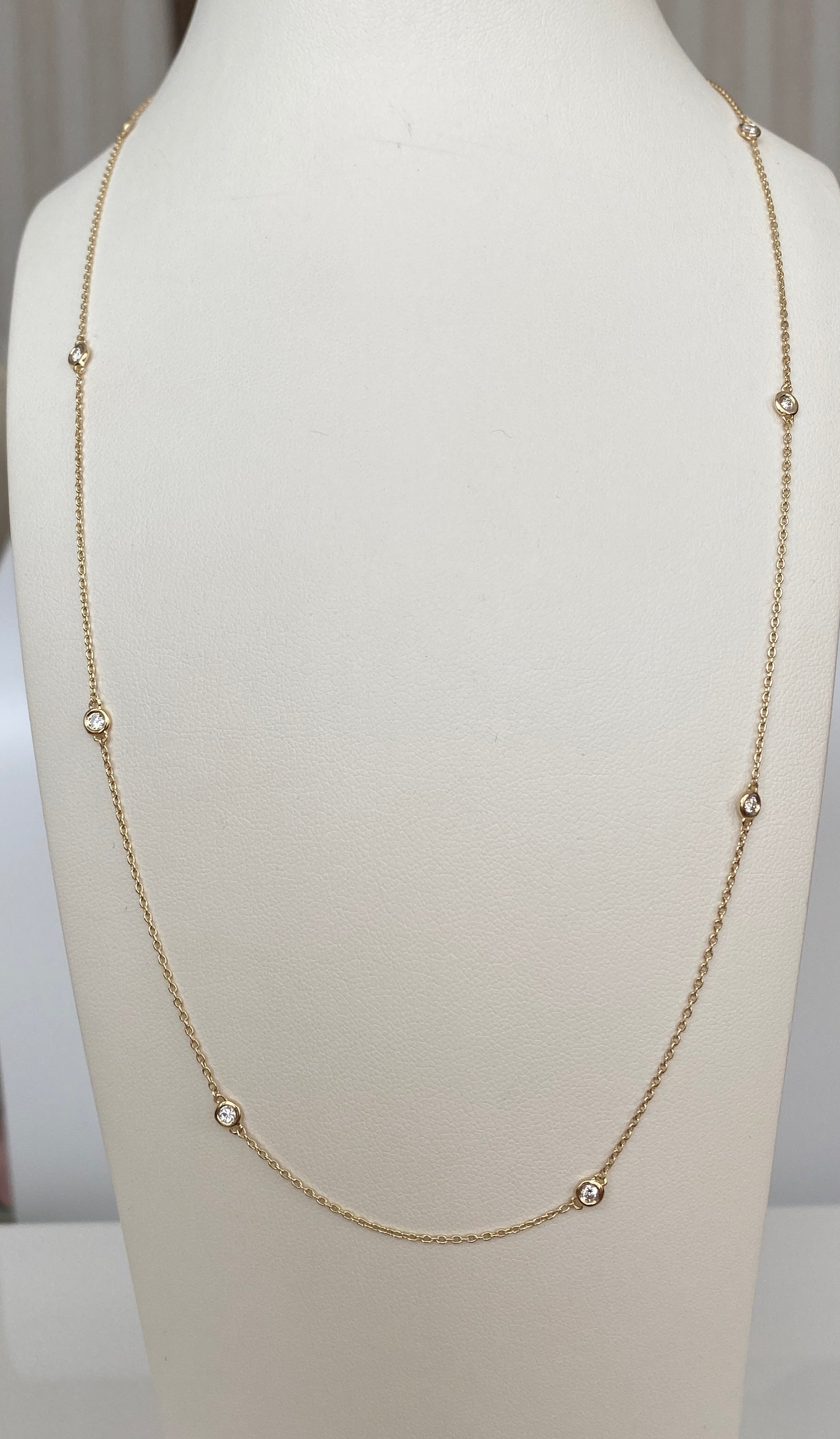 18K Yellow Gold Necklace with 0.40 Ct Diamonds