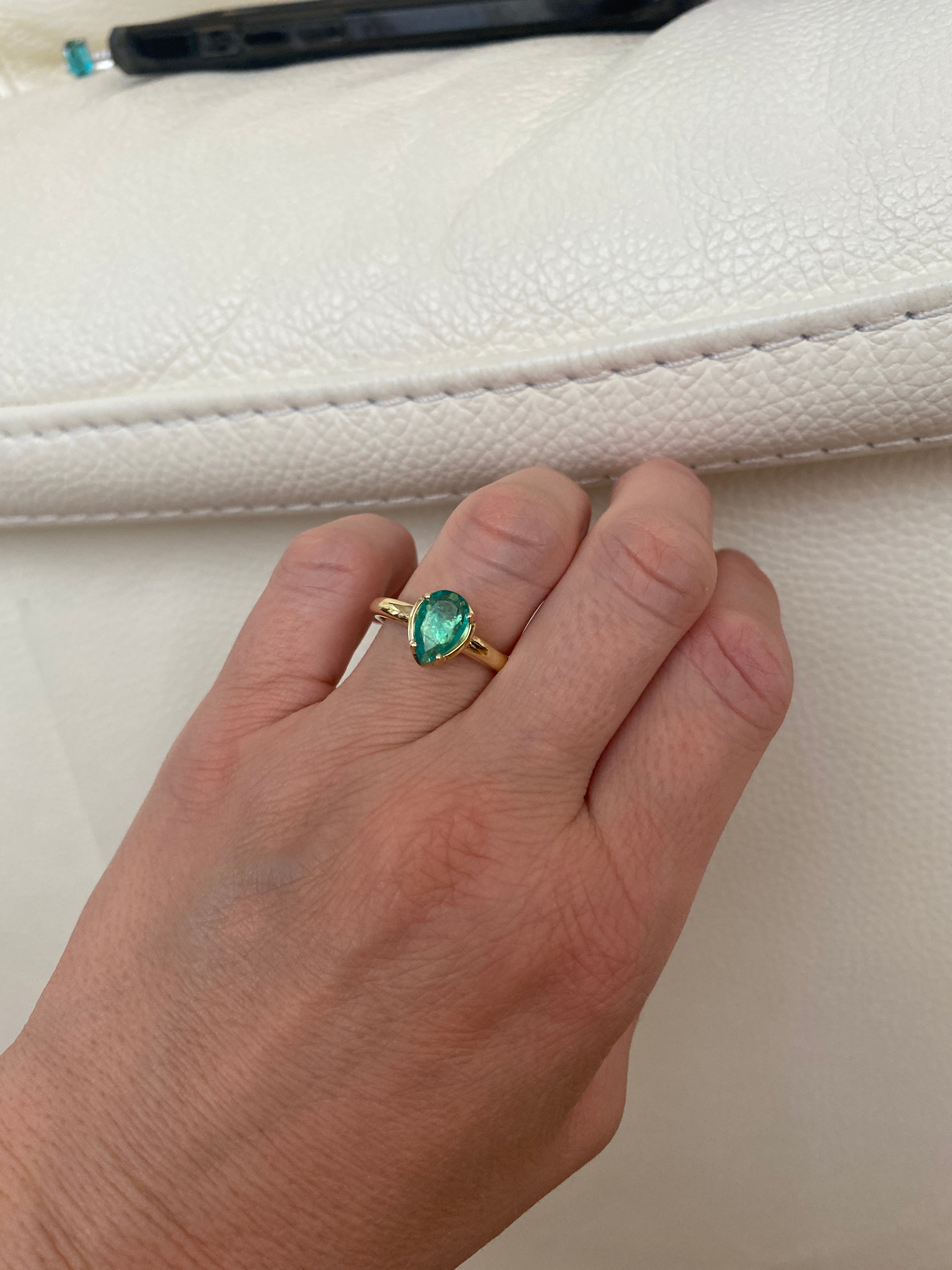 1.5 carat Emerald Cocktail  Yellow Gold Ring