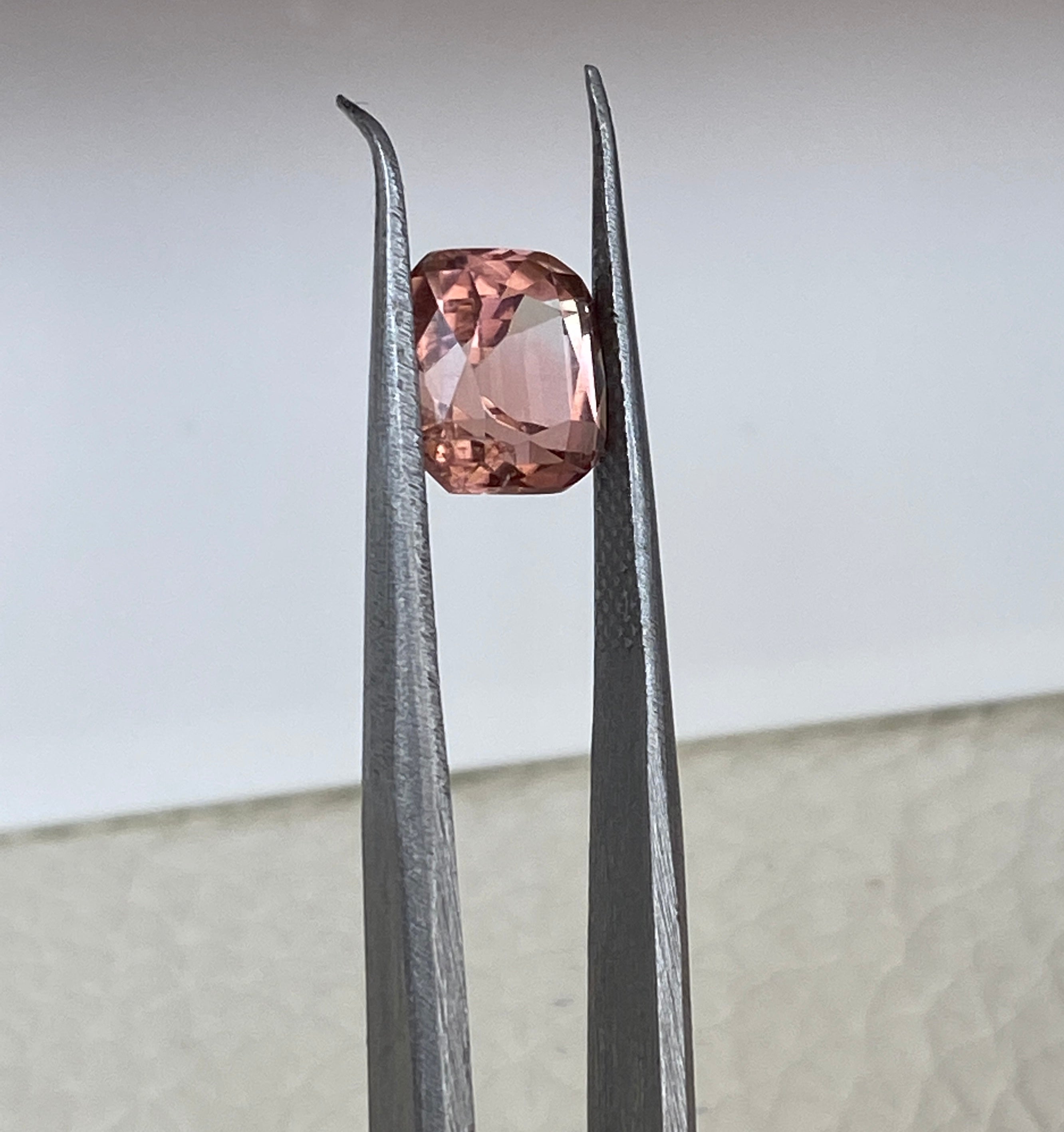 ALGT Certified 2.56 carat cushion mixed cut Intense Pink Tourmaline
