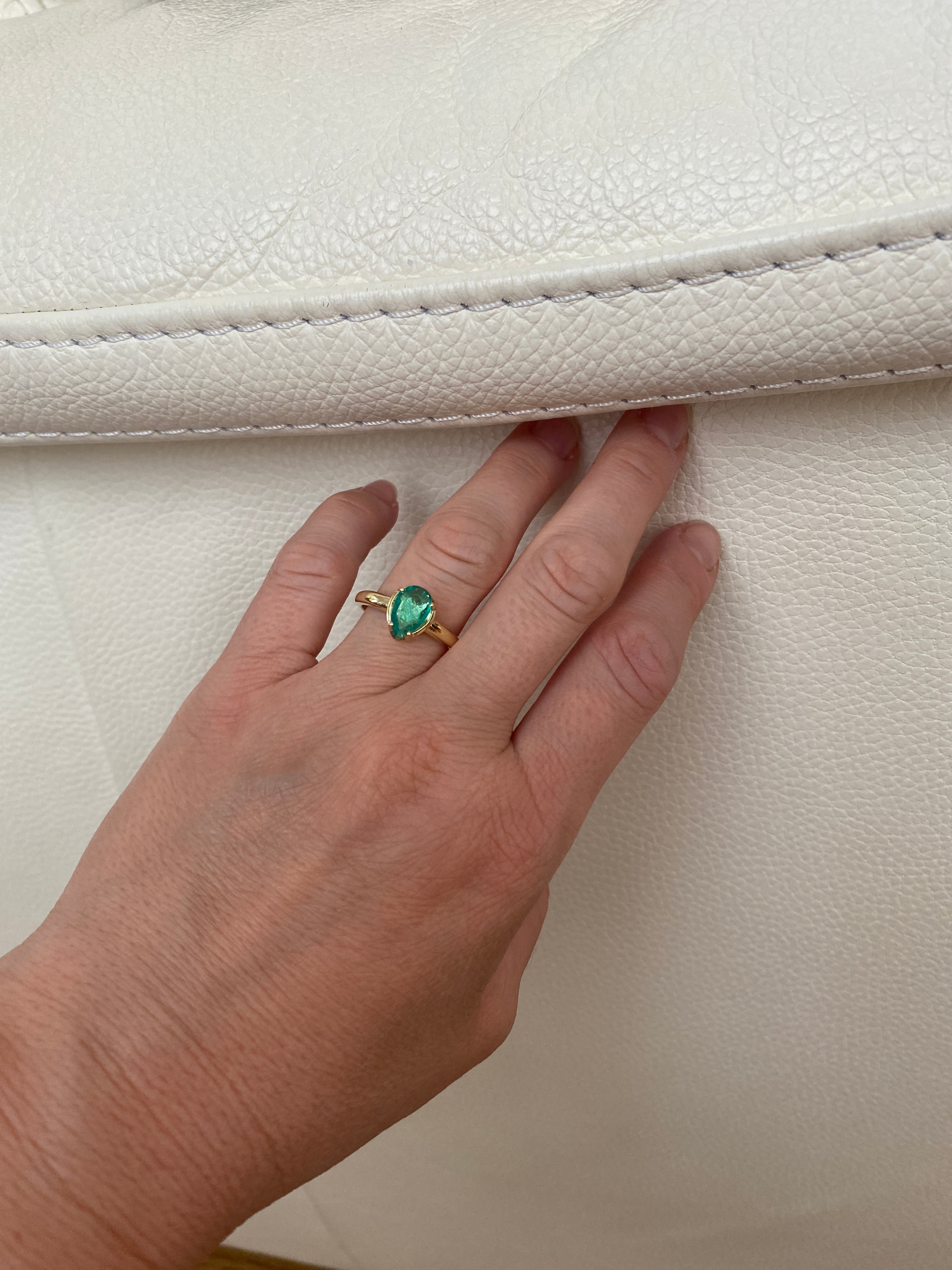 1.5 carat Emerald Cocktail  Yellow Gold Ring