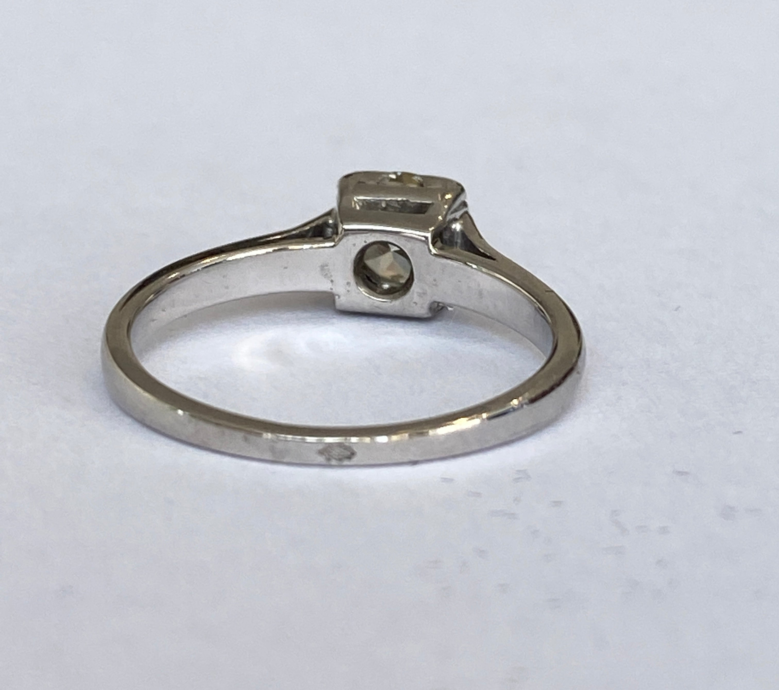 Late Art Deco 0.63  Carat Old European Brilliant Cut Diamond Solitaire Engagemen