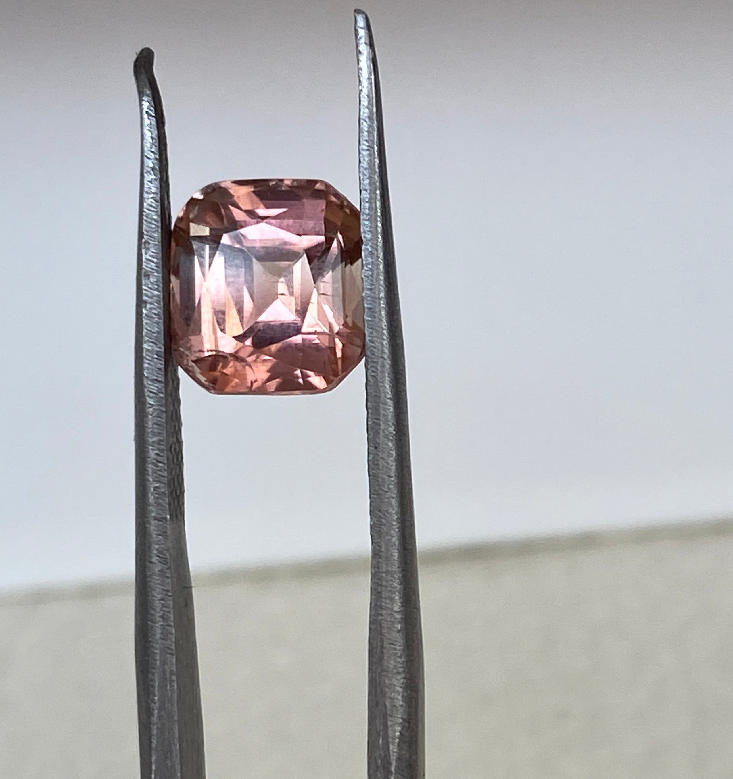 ALGT Certified 2.56 carat cushion mixed cut Intense Pink Tourmaline