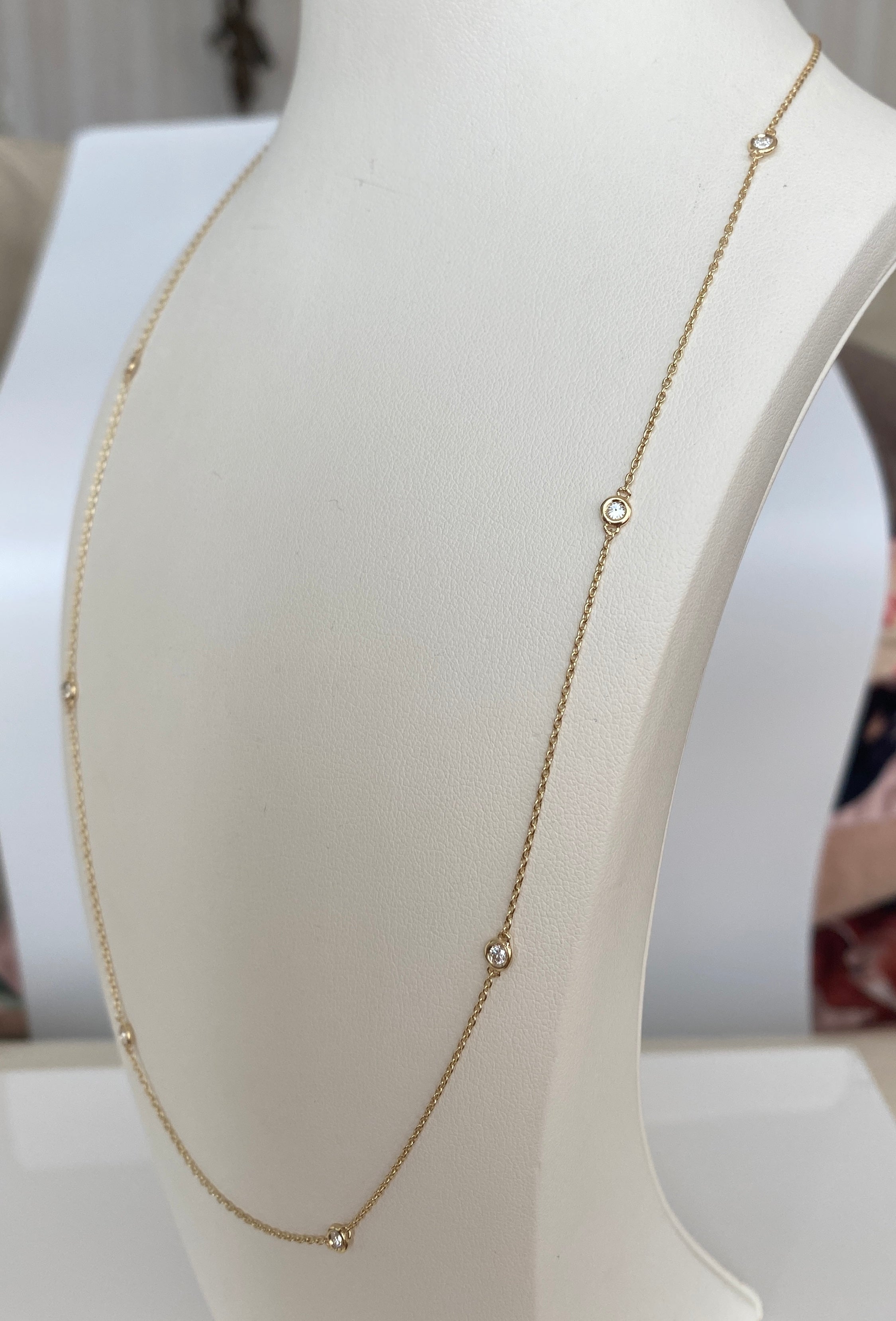 18K Yellow Gold Necklace with 0.40 Ct Diamonds