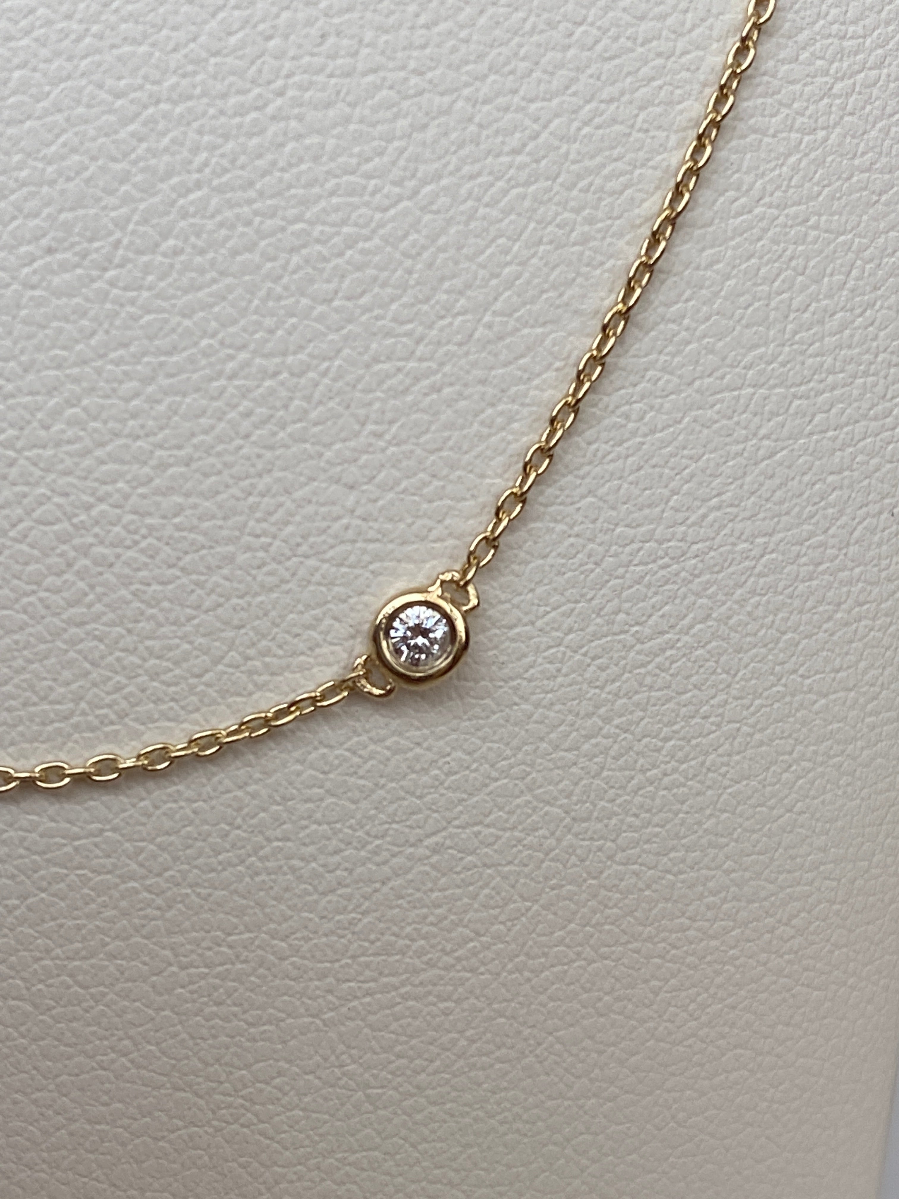 18K Yellow Gold Necklace with 0.40 Ct Diamonds
