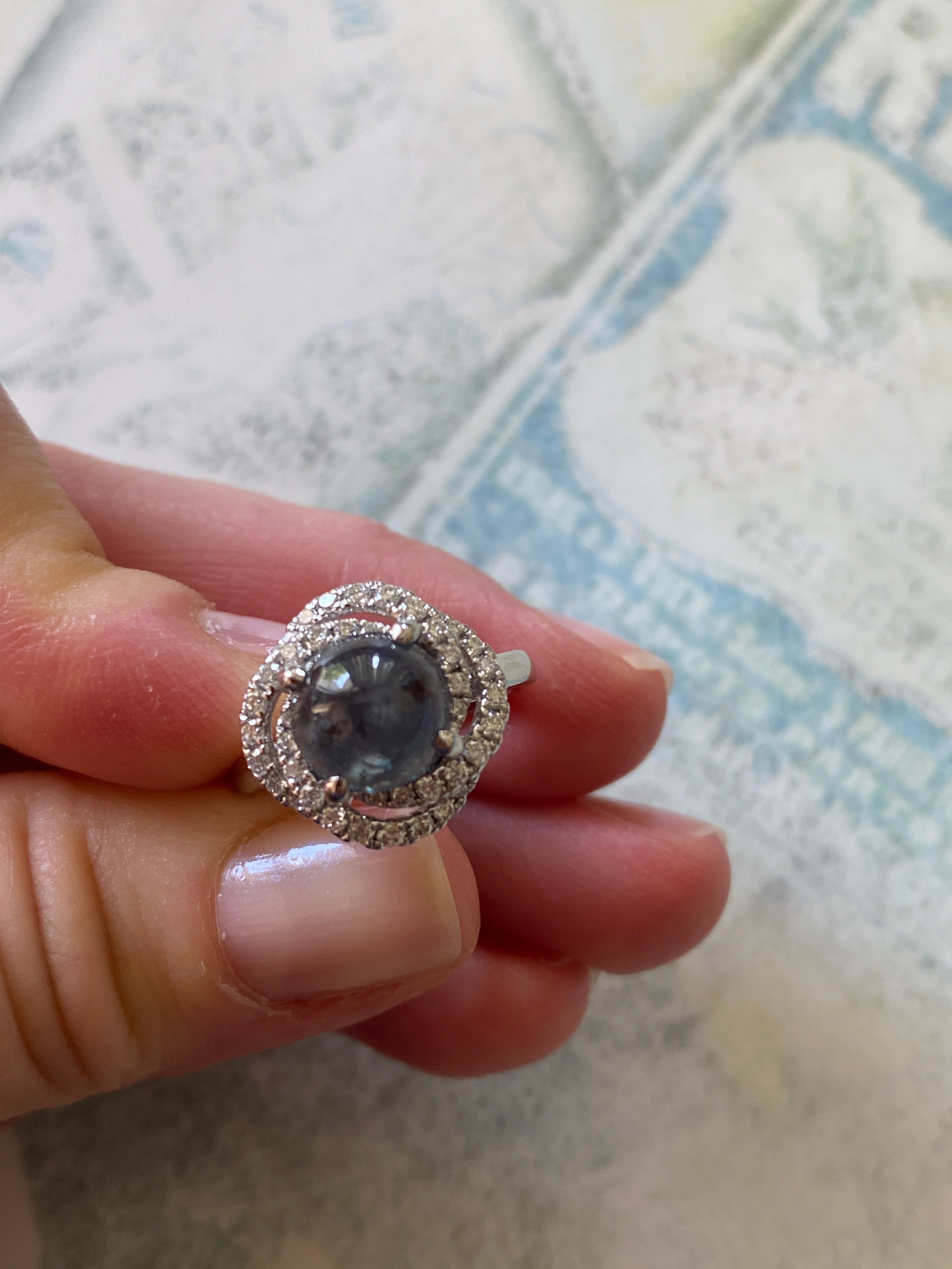 ALGT certified Natural 3.32 Carat  Alexandrite and  Diamond  White Gold  Ring