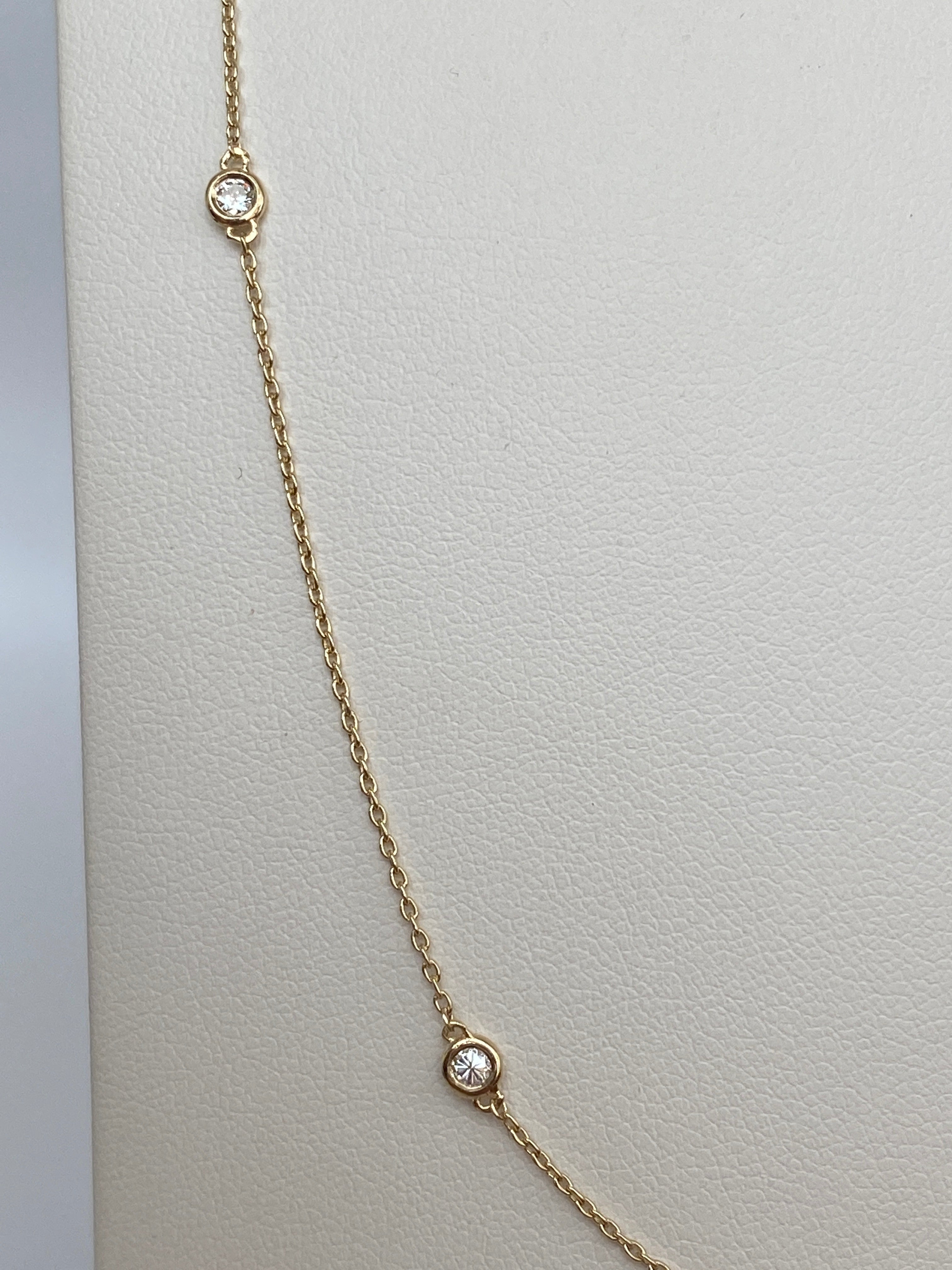 18K Yellow Gold Necklace with 0.40 Ct Diamonds