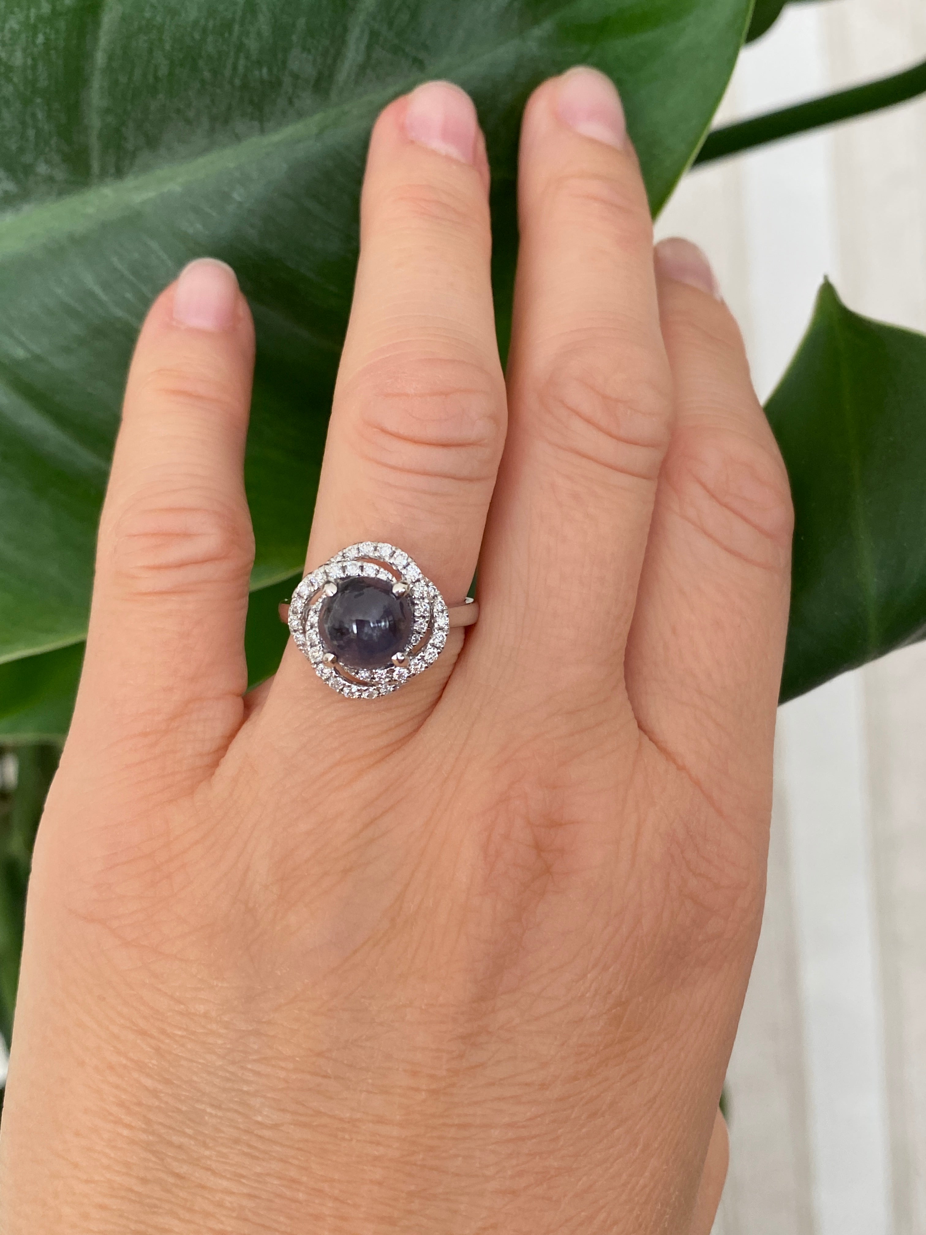 ALGT certified Natural 3.32 Carat  Alexandrite and  Diamond  White Gold  Ring