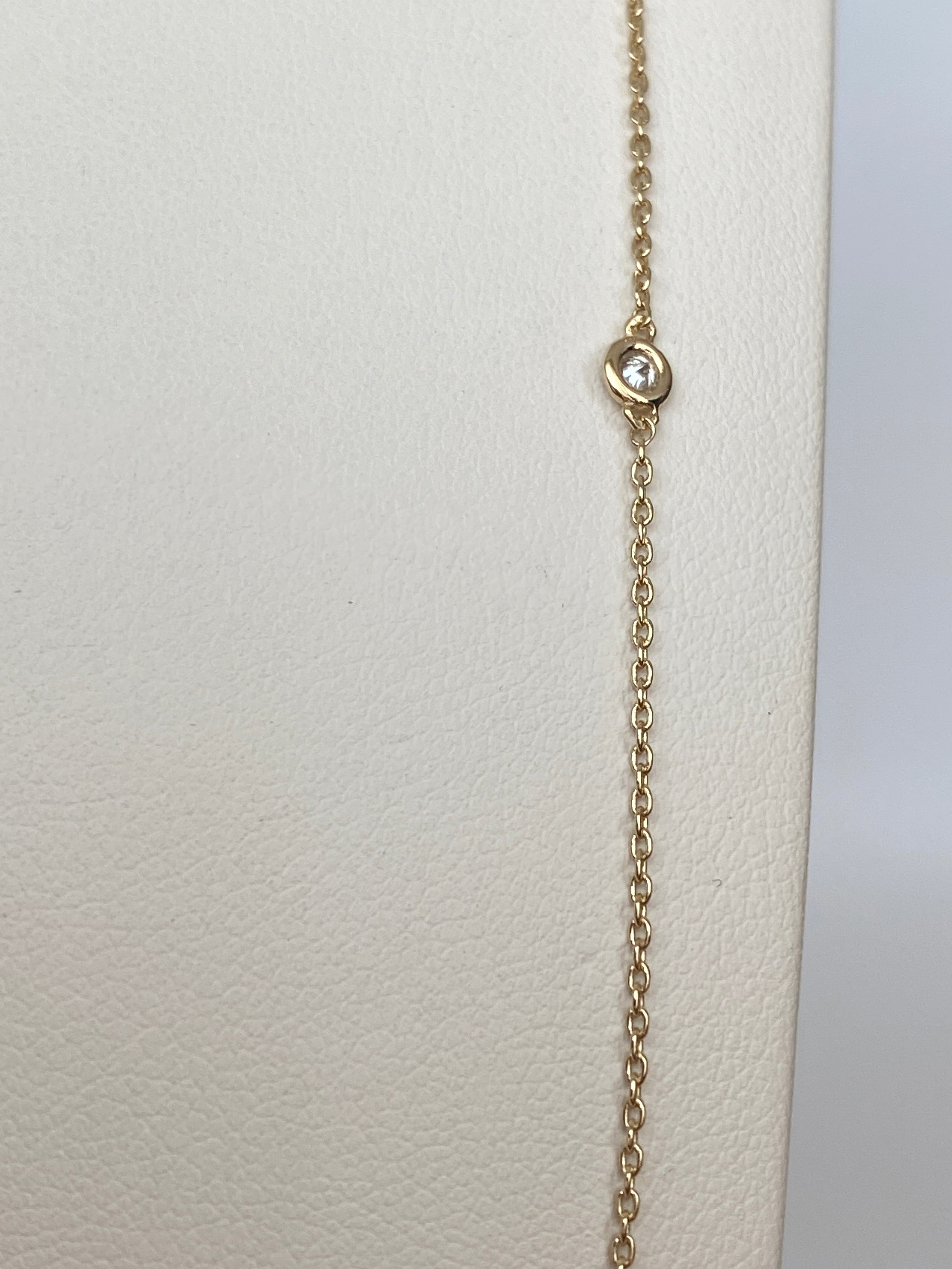 18K Yellow Gold Necklace with 0.40 Ct Diamonds