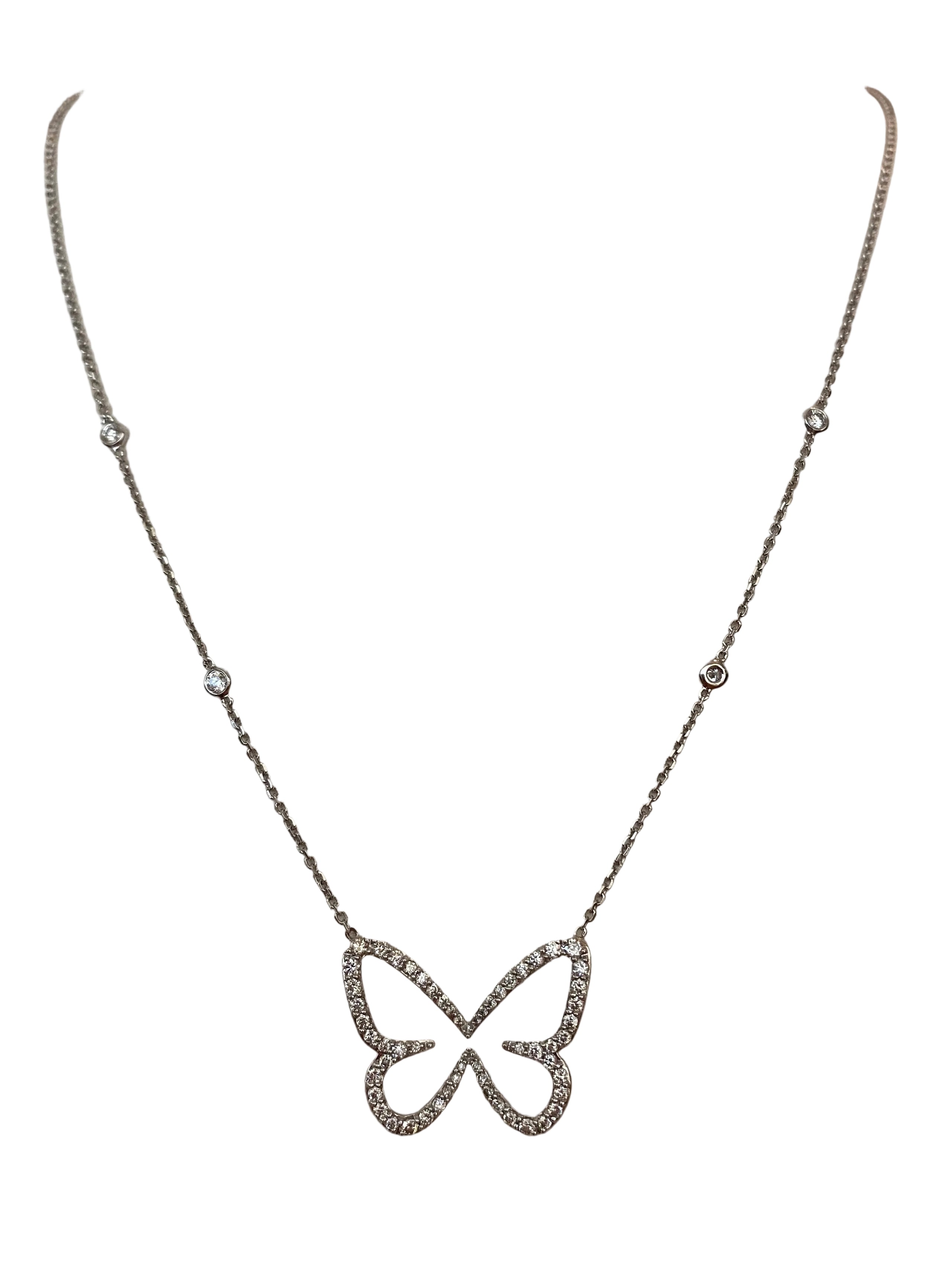 Messika Paris Butterfly 18 kt White gold and diamond necklace