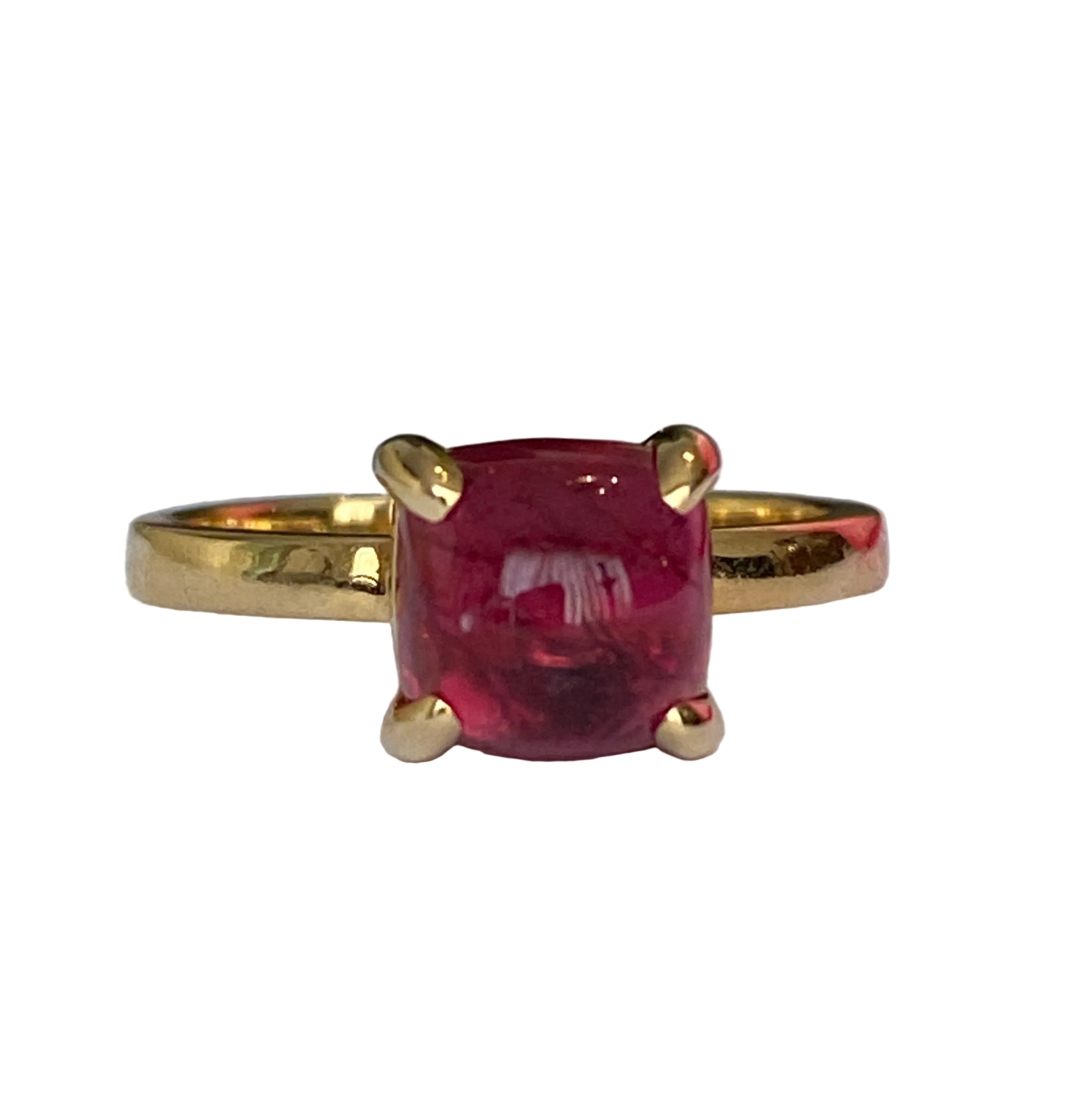 Tiffany & Co. Paloma Picasso Rubellite Tourmaline Sugar Stack Loaf 18k Gold Ring