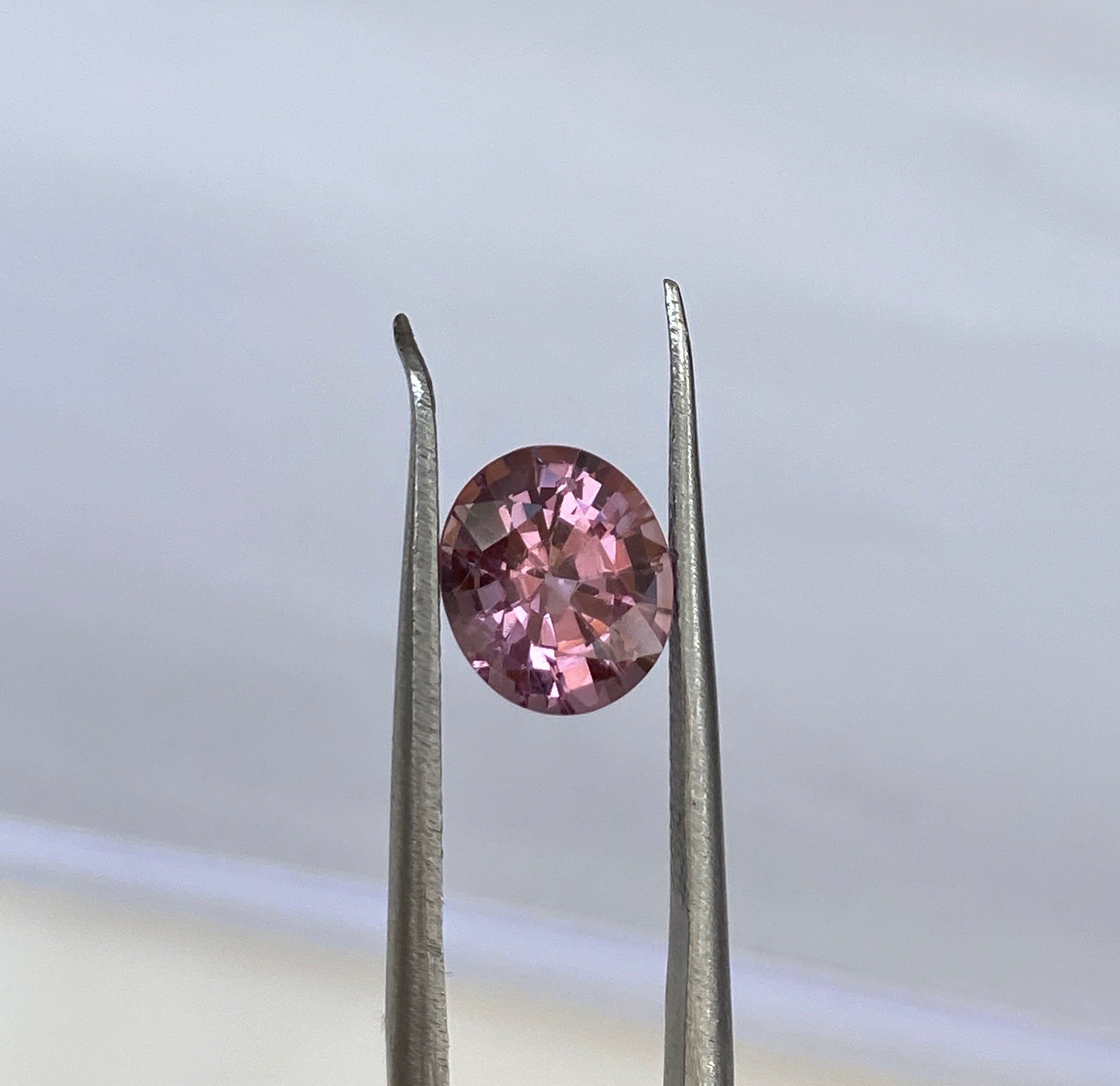 ALGT Certified 1.85 carat oval mixed cut Intense Pink Spinel