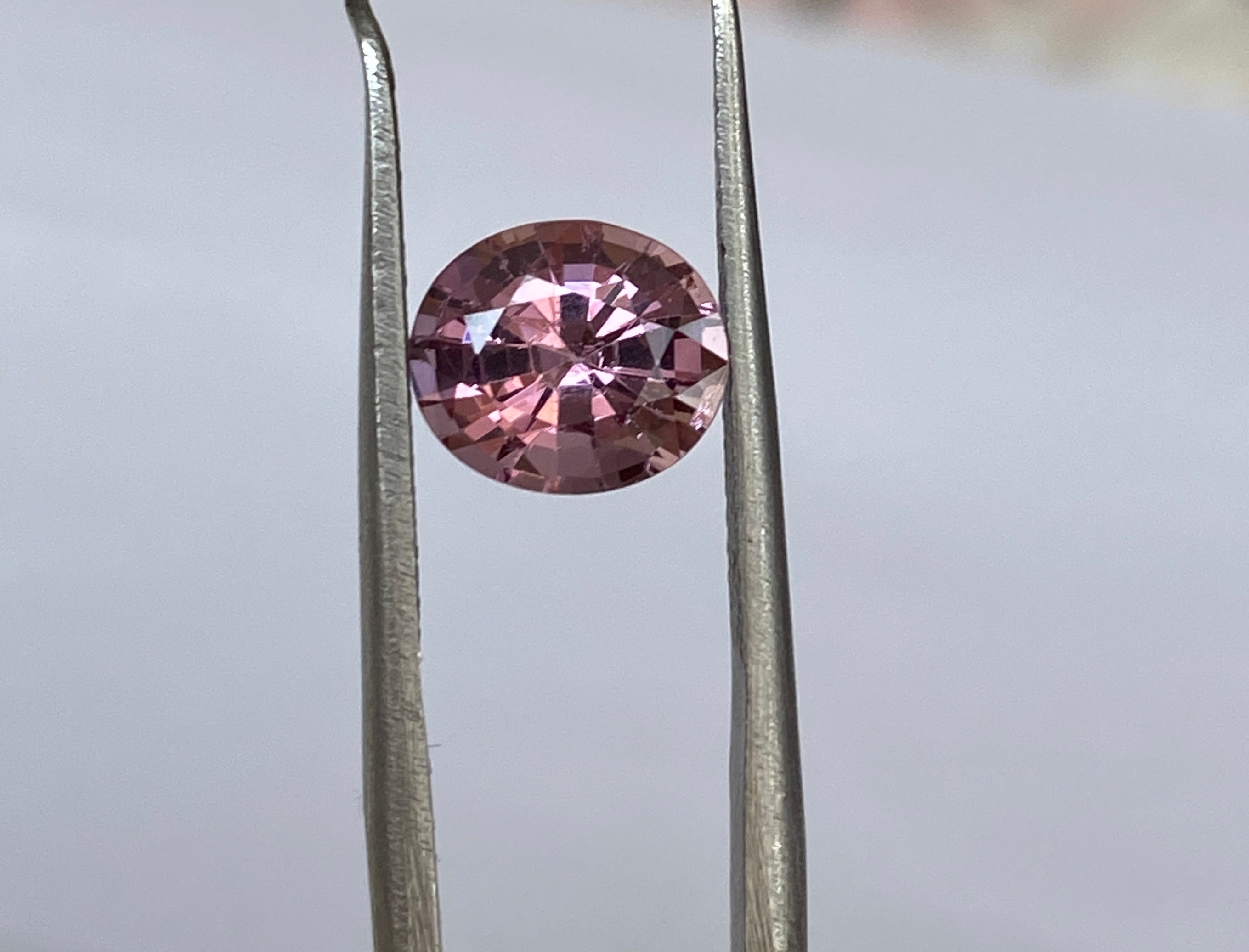 ALGT Certified 1.85 carat oval mixed cut Intense Pink Spinel