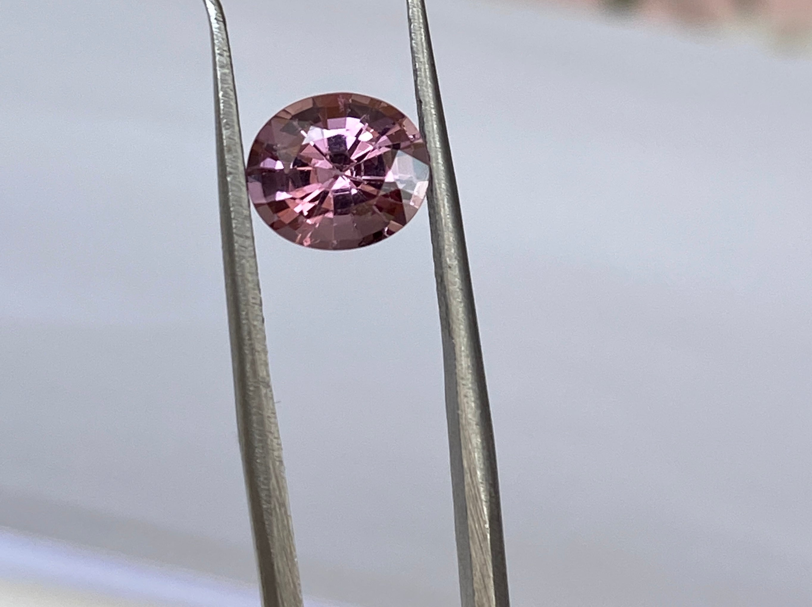 ALGT Certified 1.85 carat oval mixed cut Intense Pink Spinel