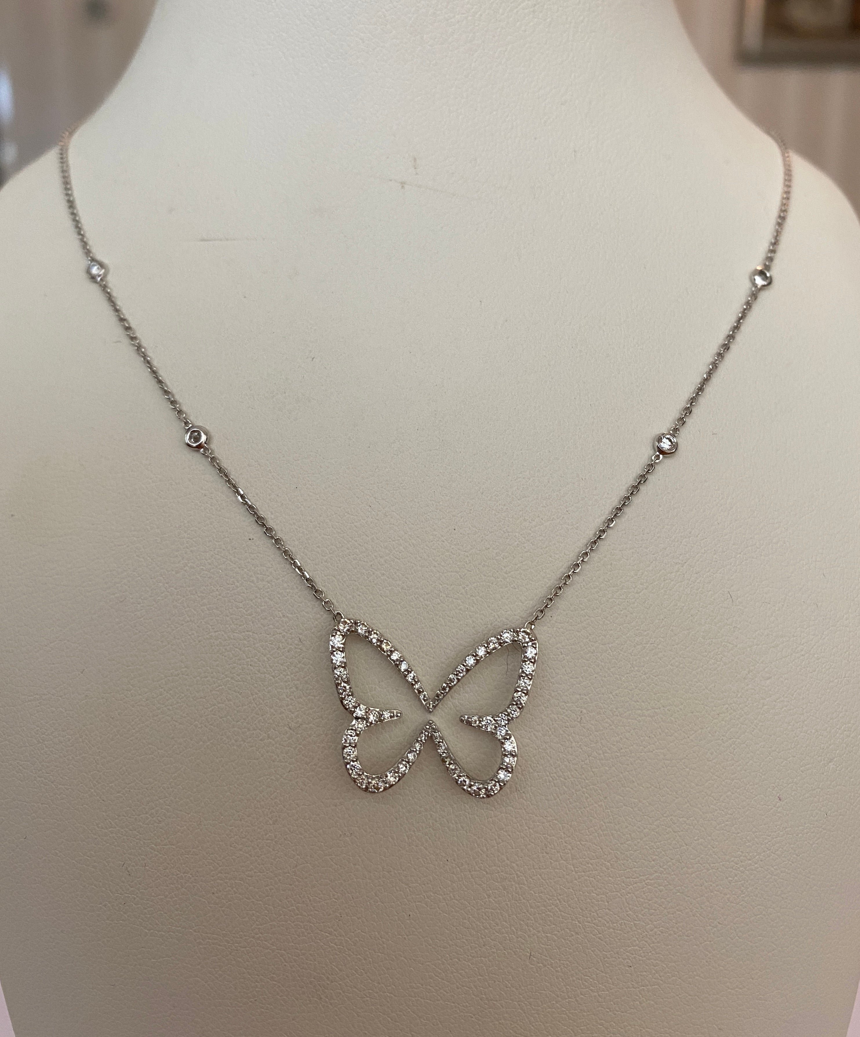 Messika Paris Butterfly 18 kt White gold and diamond necklace