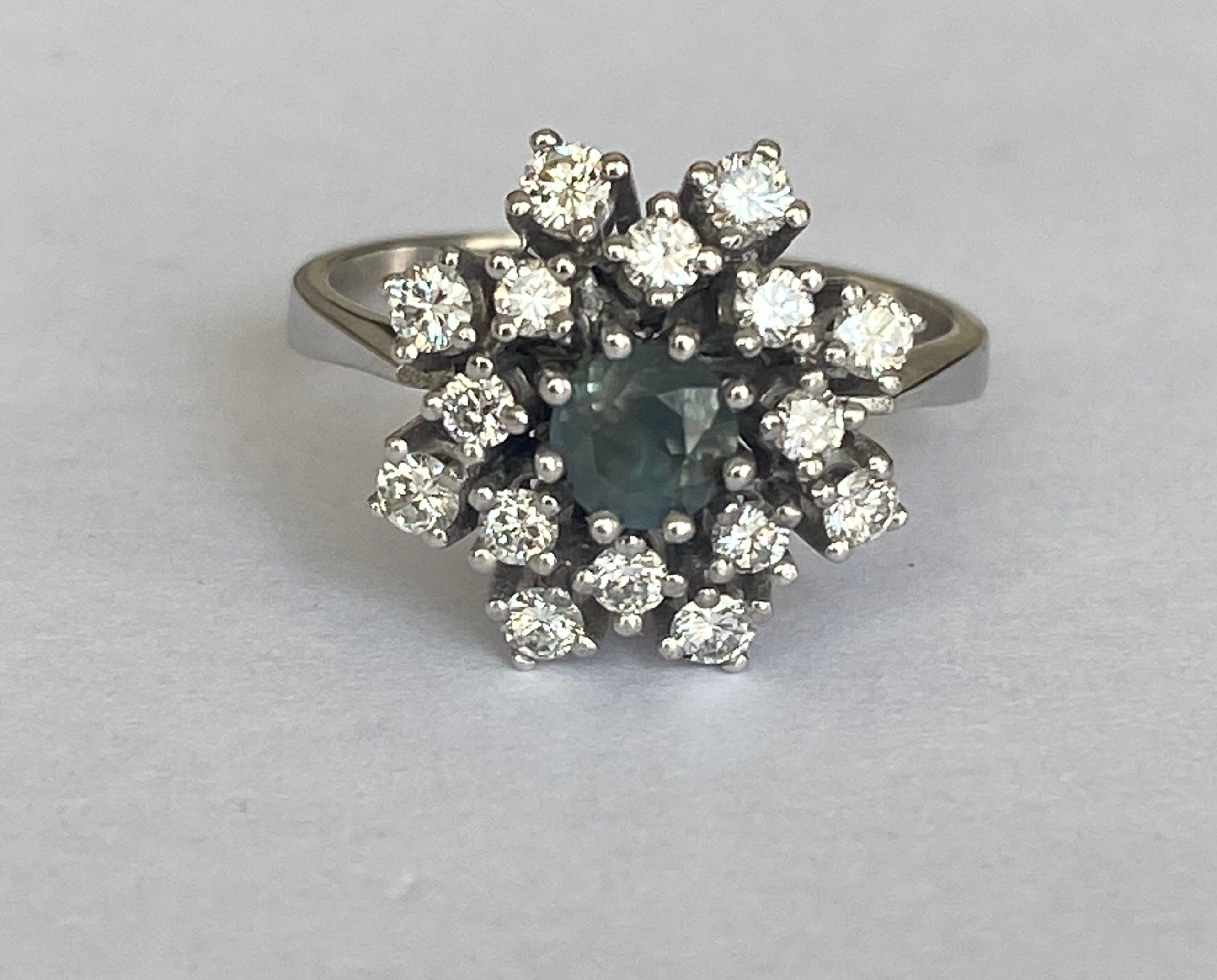 ALGT Certified Natural 0.60 ct Alexandrite & Diamond White Gold Ring