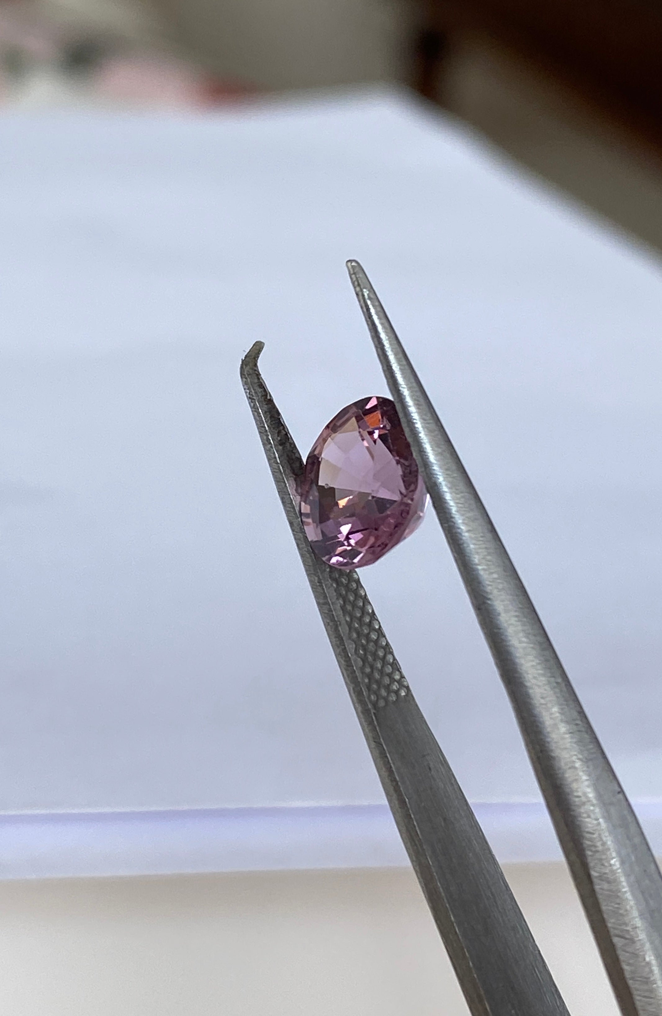 ALGT Certified 1.85 carat oval mixed cut Intense Pink Spinel